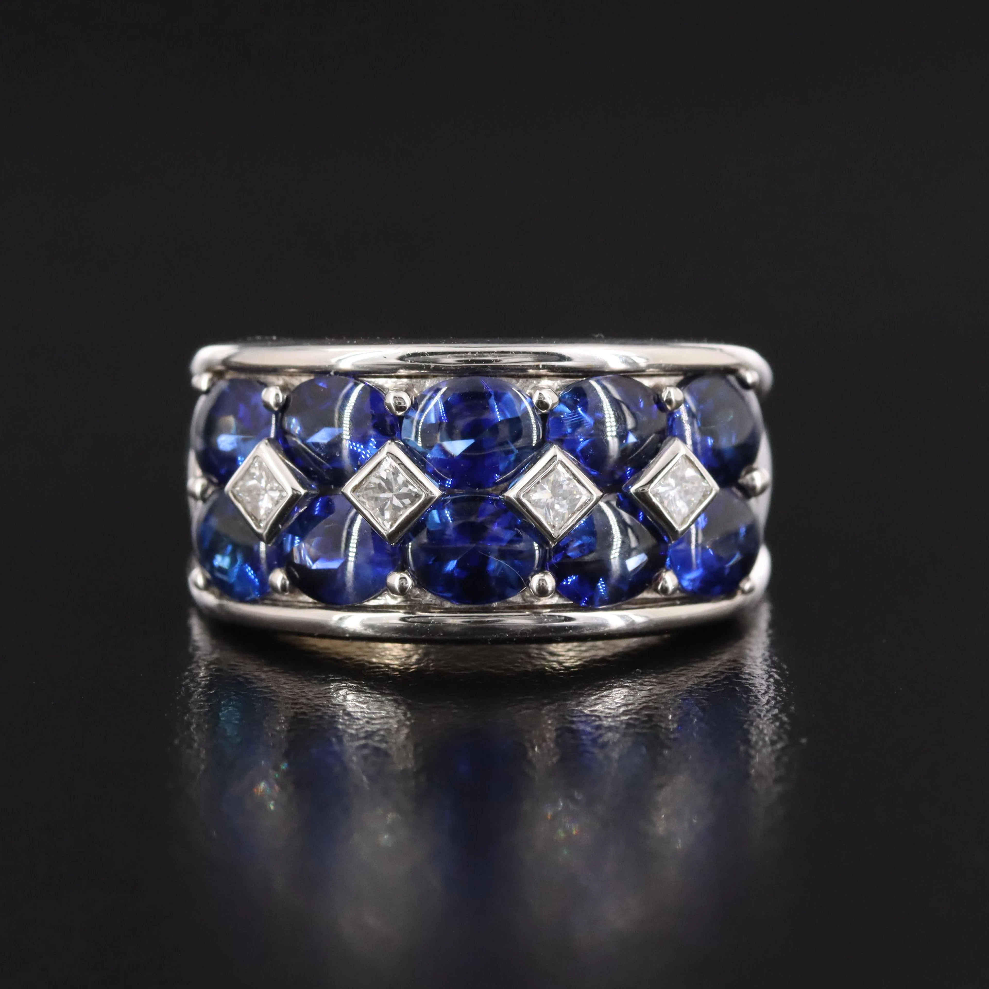 18K Sapphire and Diamond Ring