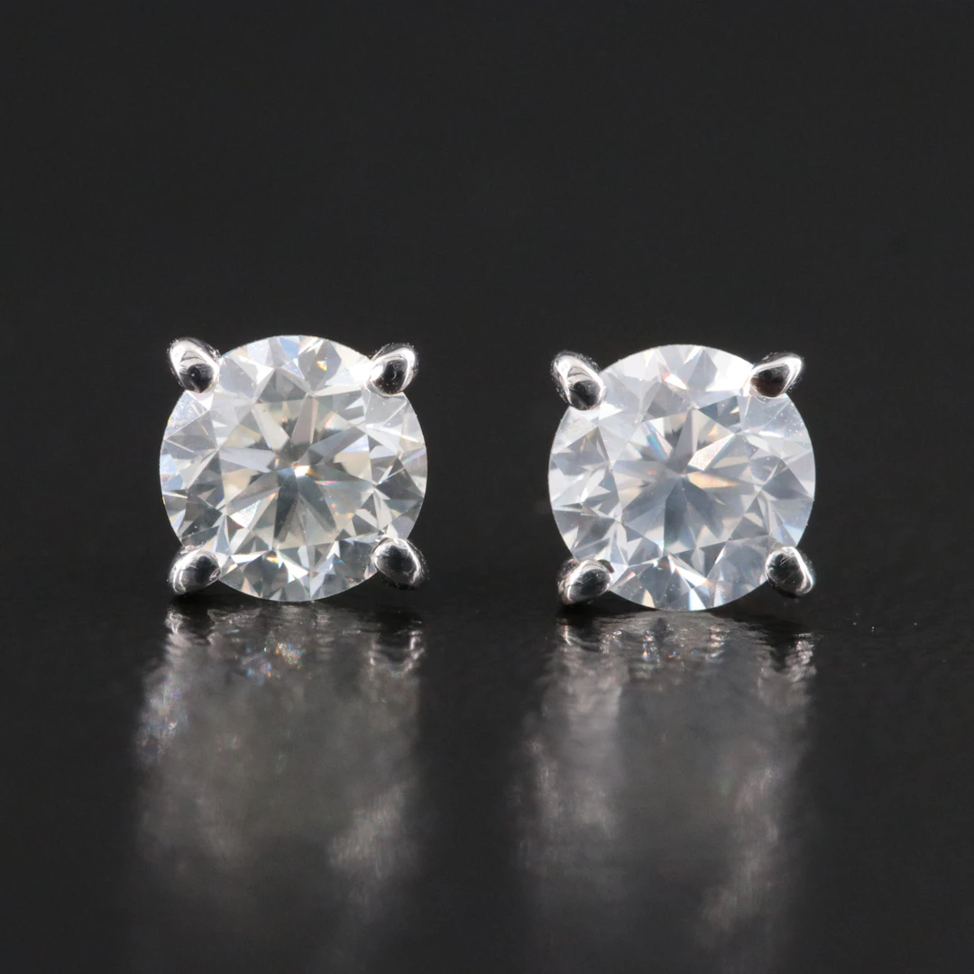 14K 0.82 CTW Diamond Solitaire Earrings