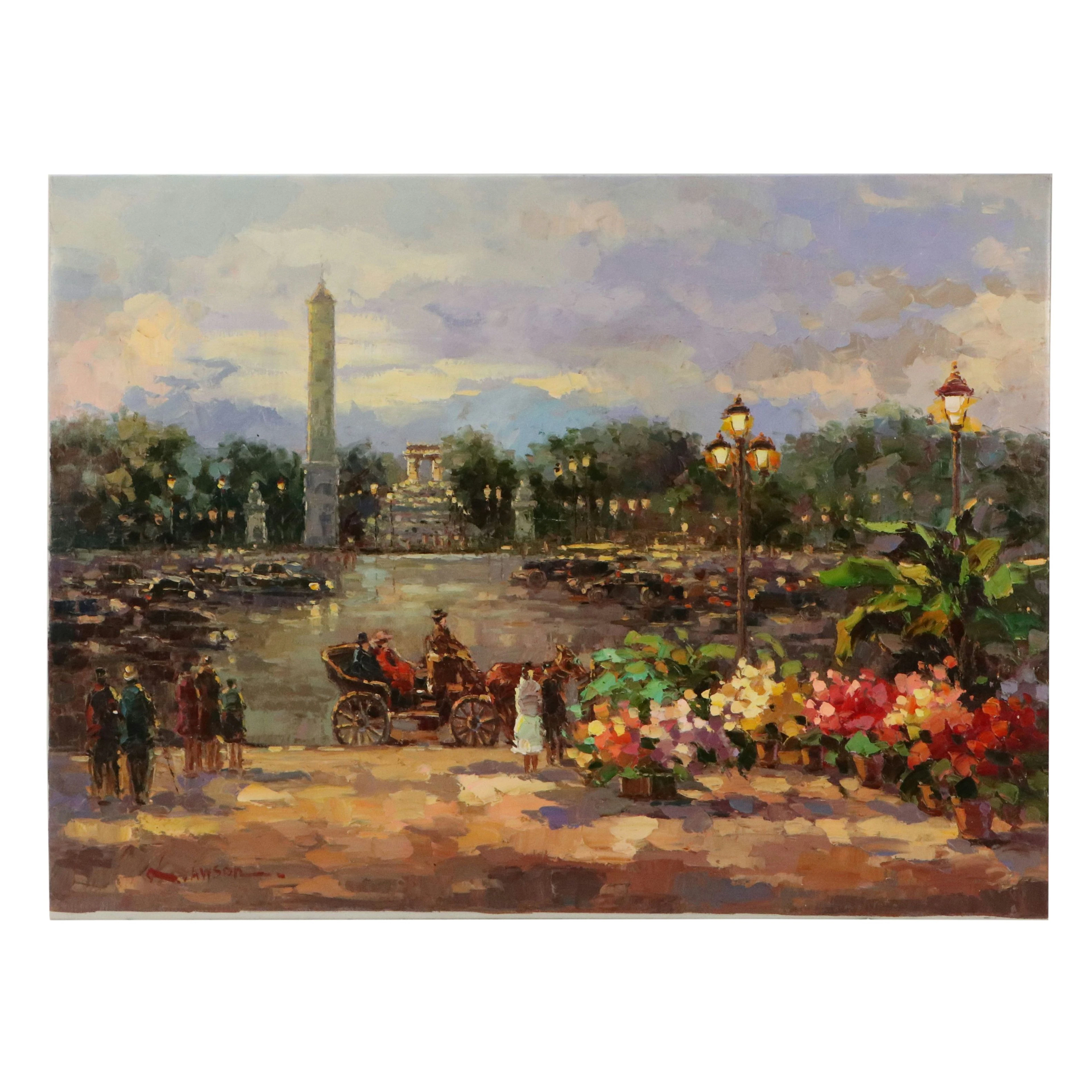 Lawson Oil Painting of Place de la Concorde, Paris