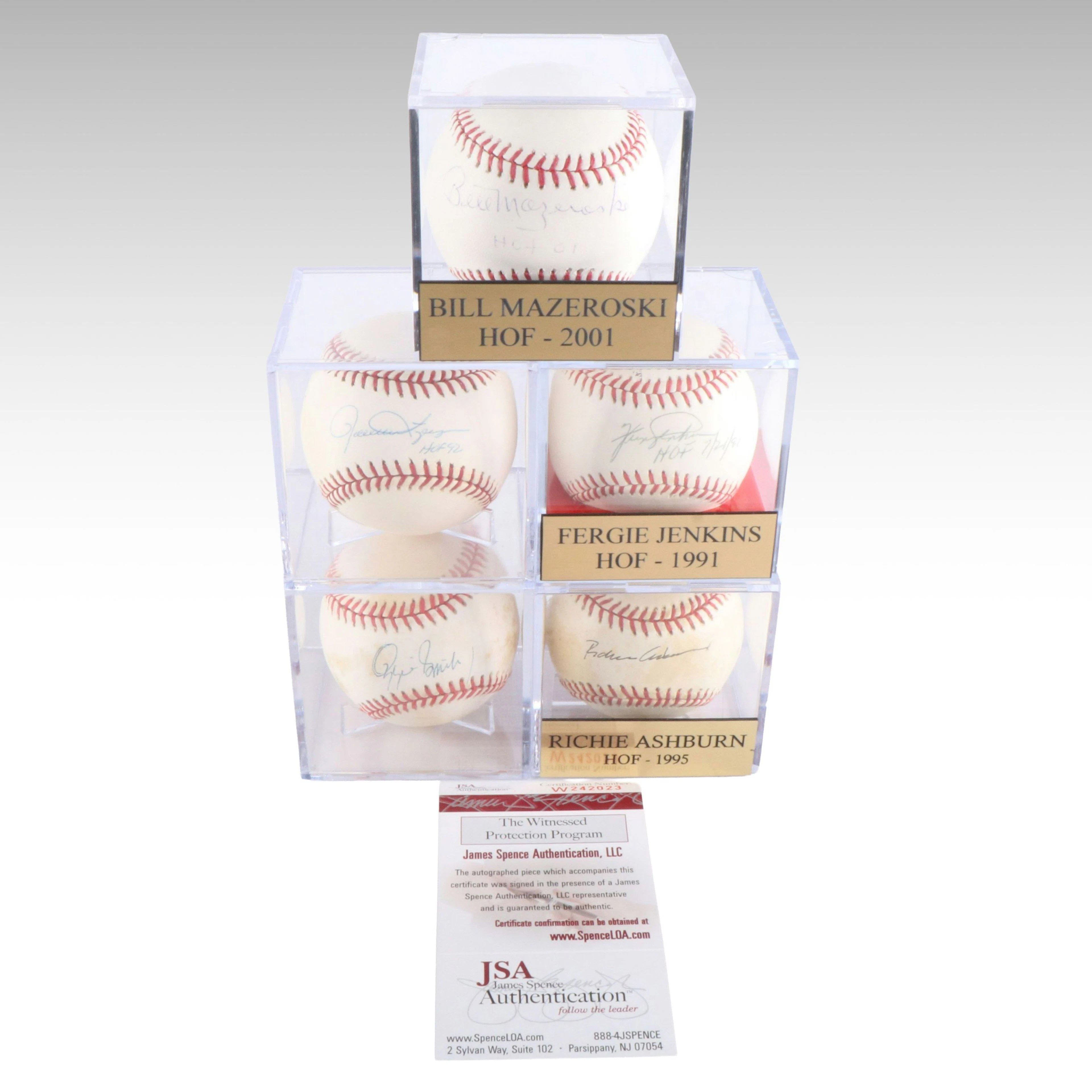 Five Hall of Fame Player-Signed Baseballs, Including Ozzie Smith