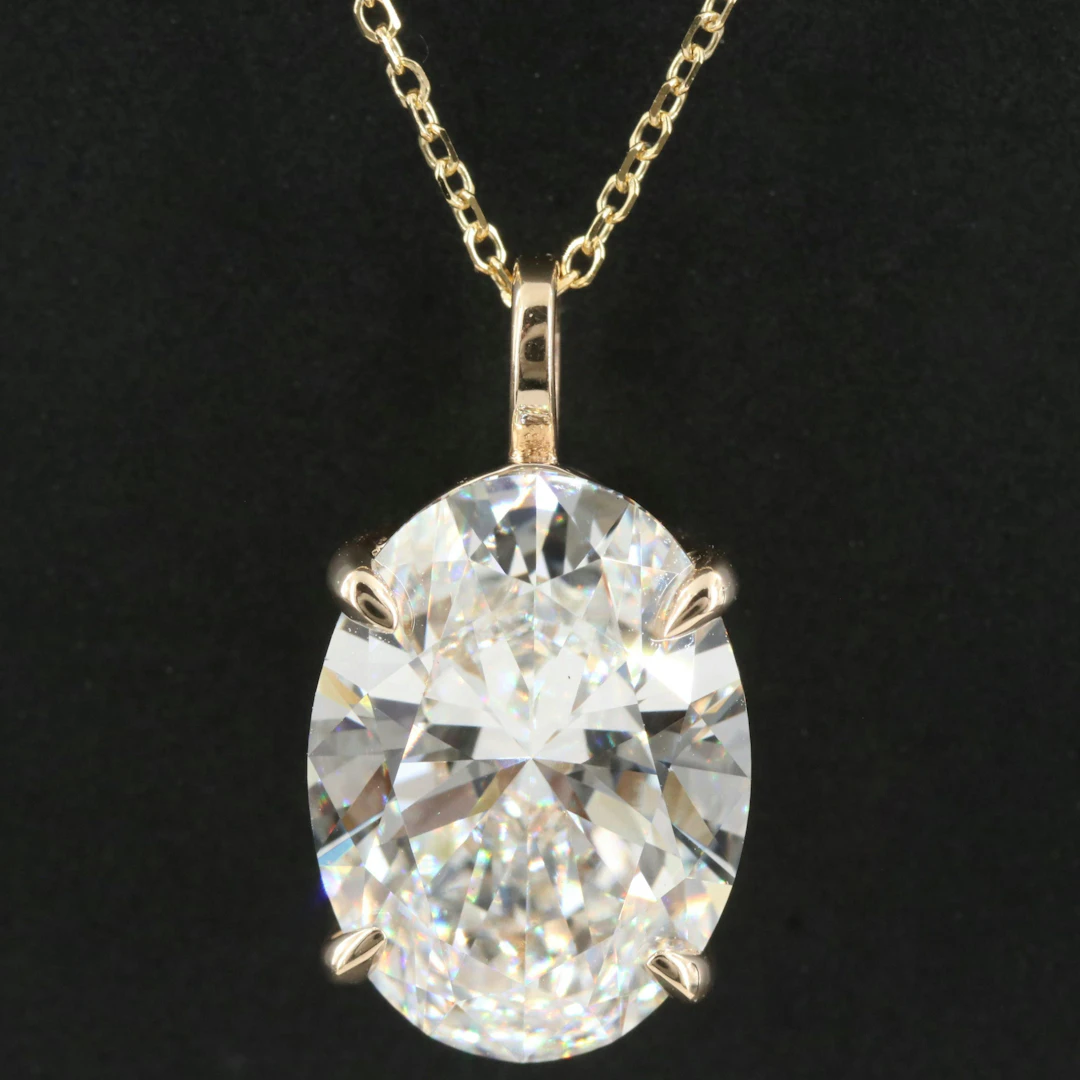 14K 5.09 CT Lab Grown Diamond Pendant Necklace with IGI Report