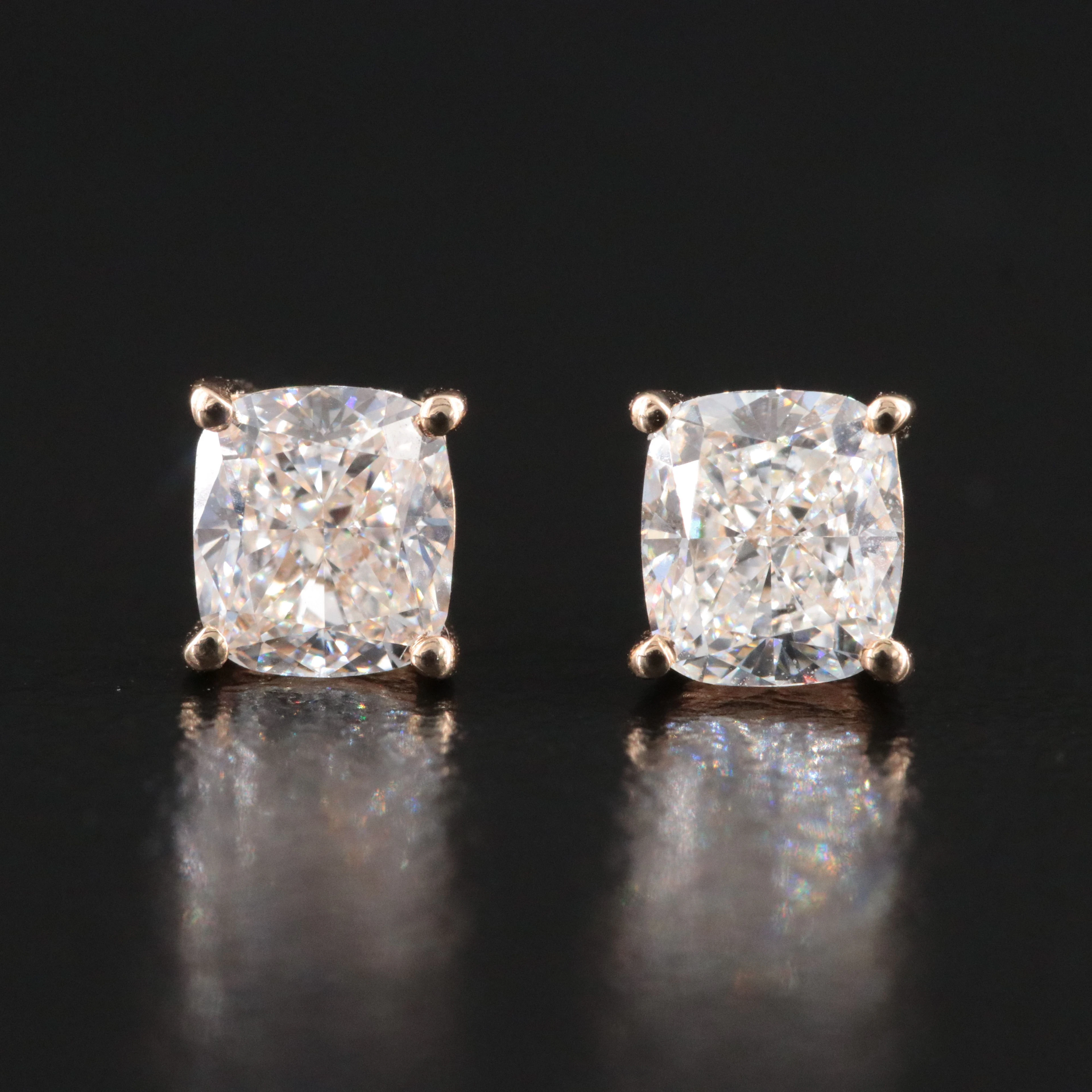 14K 1.02 CTW Diamond Solitaire Earrings with GIA Reports