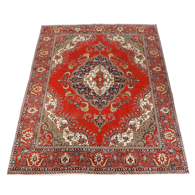 9'6 x 12'7 Hand-Knotted Persian Tabriz Room-Sized Rug