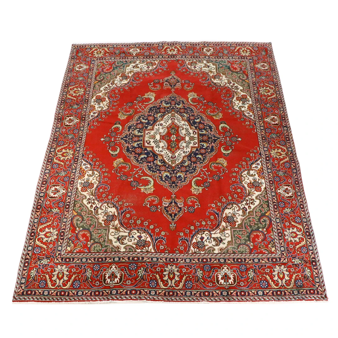 9'6 x 12'7 Hand-Knotted Persian Tabriz Room-Sized Rug