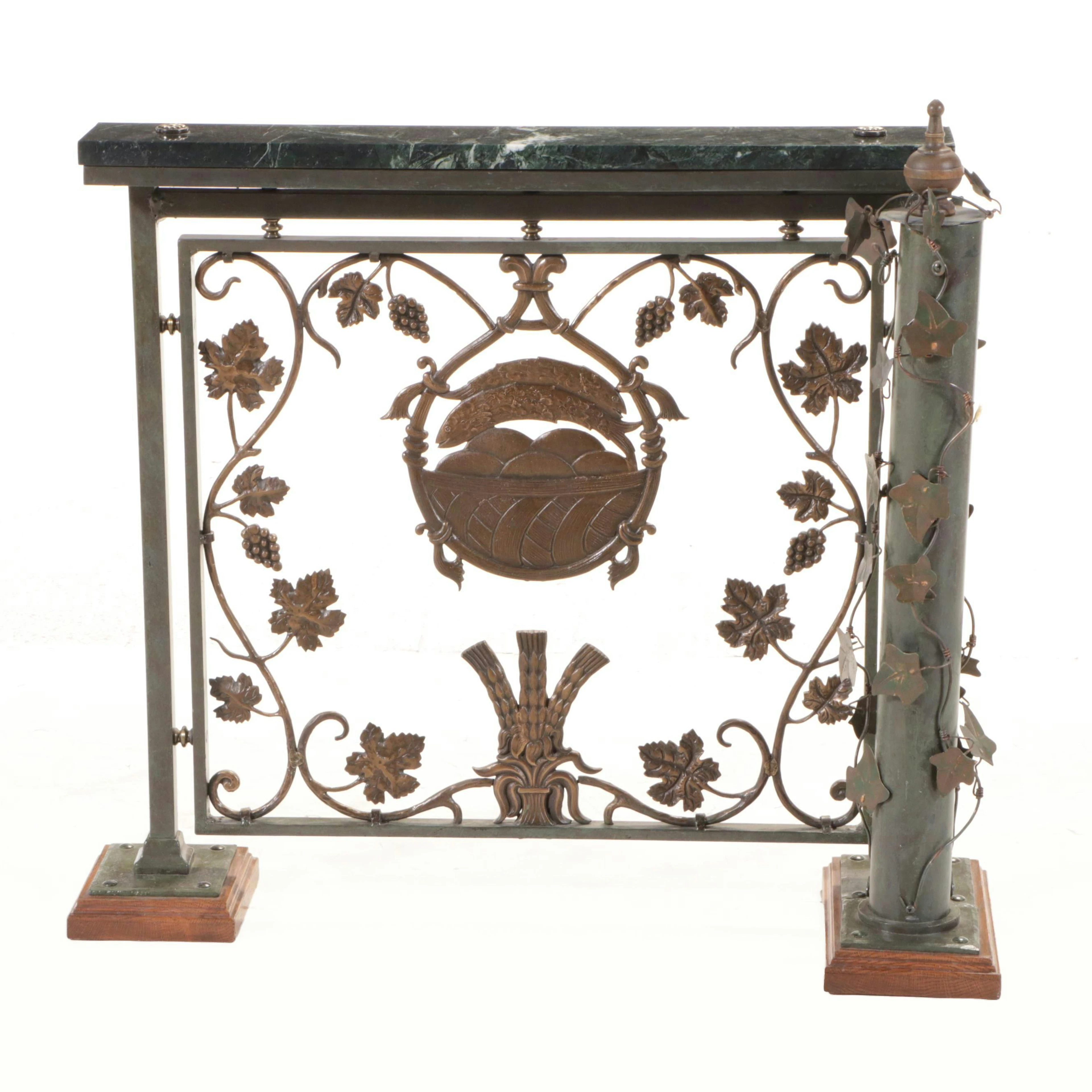 Marble Top Mixed Metal Altar Table, Mid to Late 20th Century