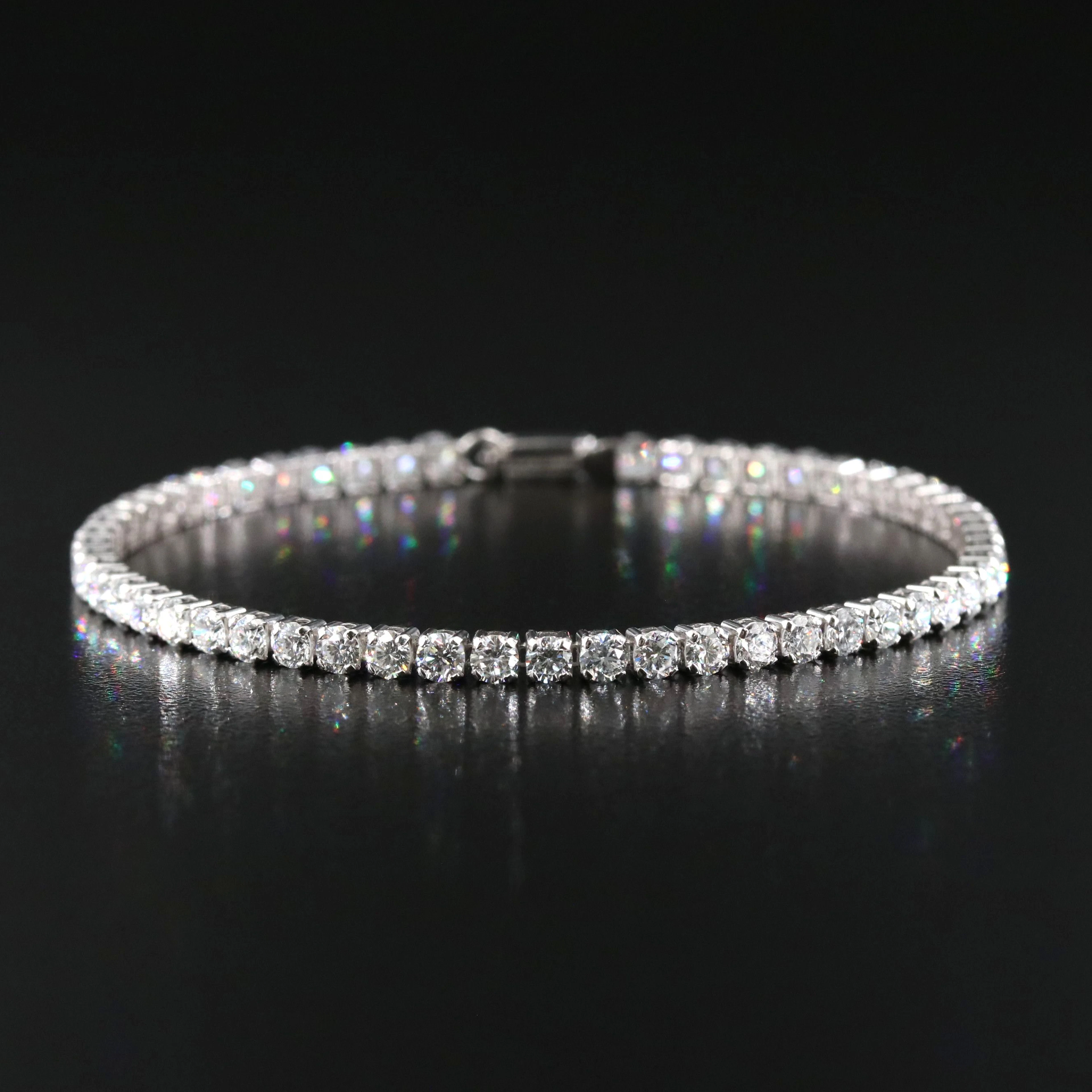 14K 4.98 CTW Lab Grown Diamond Line Bracelet with IGI Jewelry Report