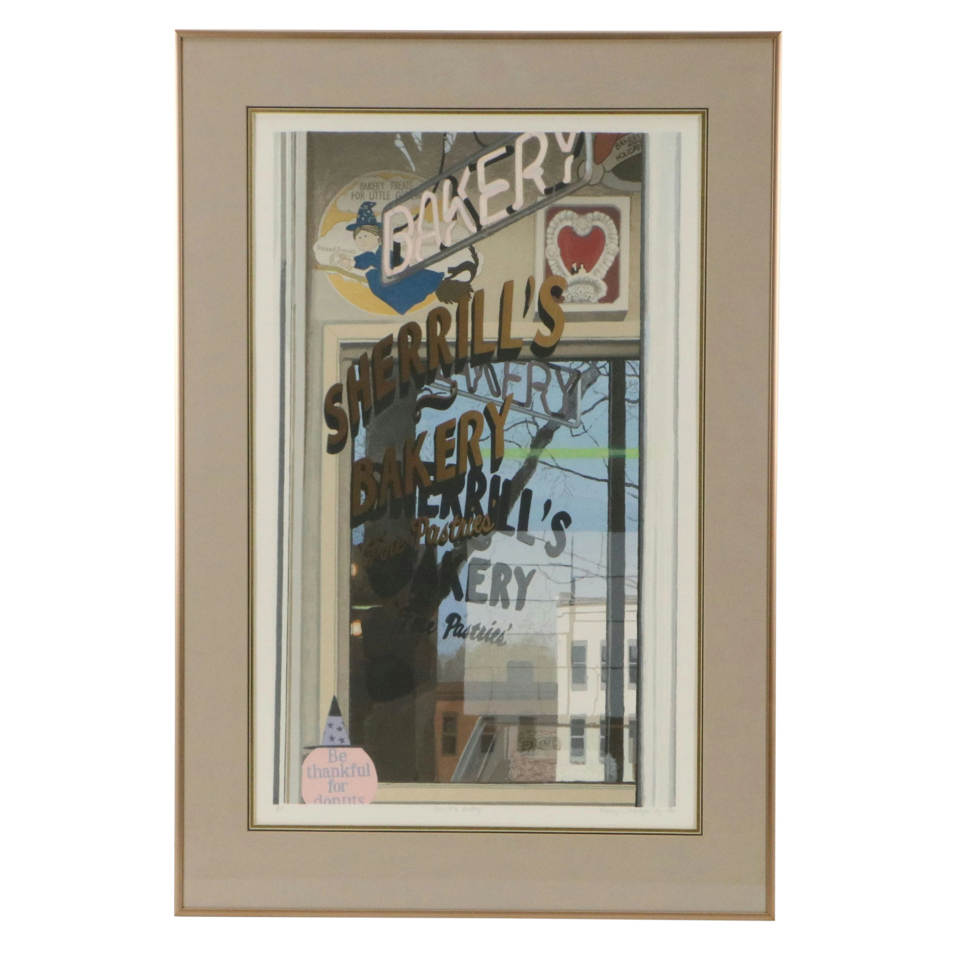 Nancy McIntyre Realistic Serigraph "Sherrill's Bakery," 1977