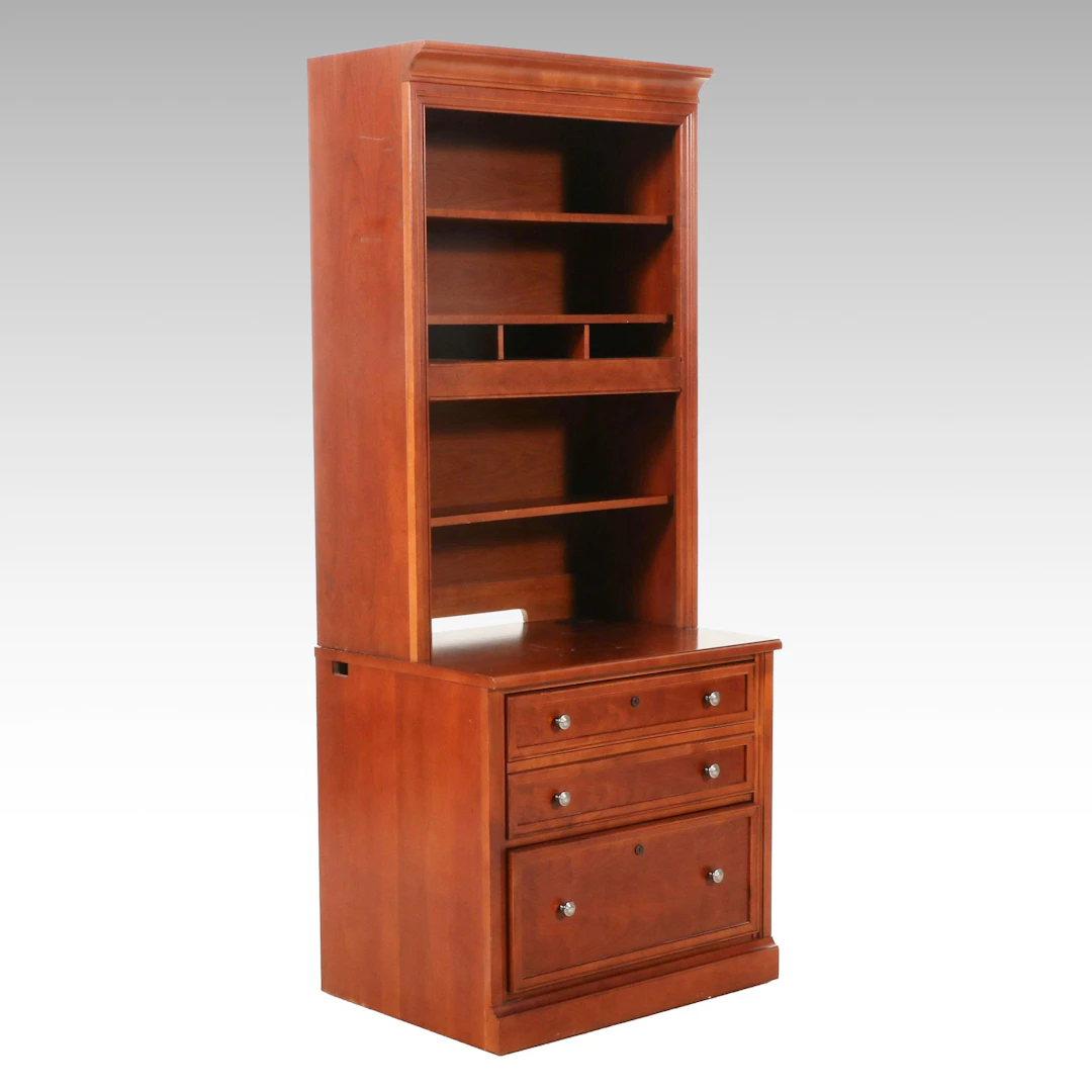 Stanley Furniture Wooden Lateral File Cabinet Hutch Unit