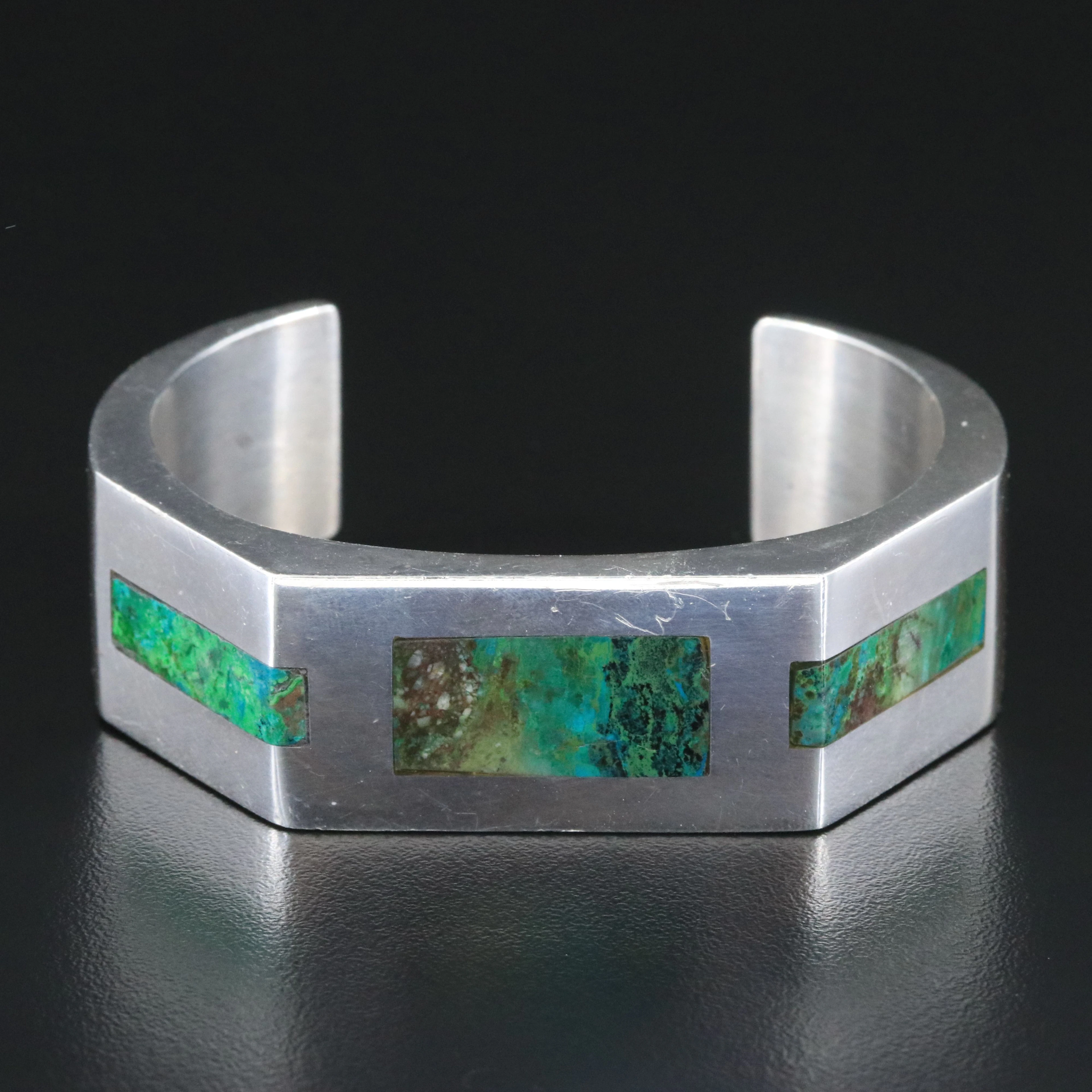 Mexican Sterling Chrysocolla Bracelet
