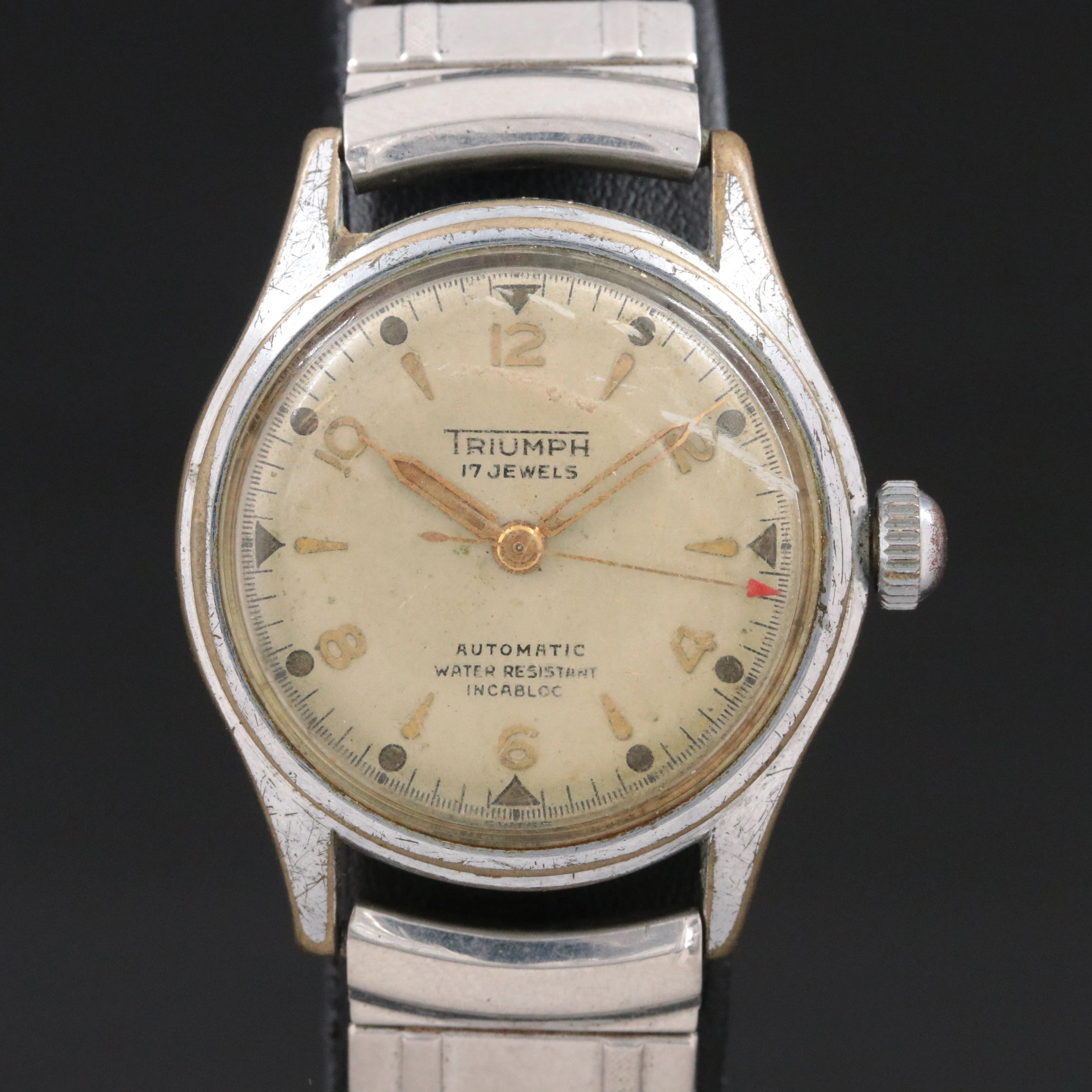 Triumph Stainless Steel Vintage Swiss Automatic Watch