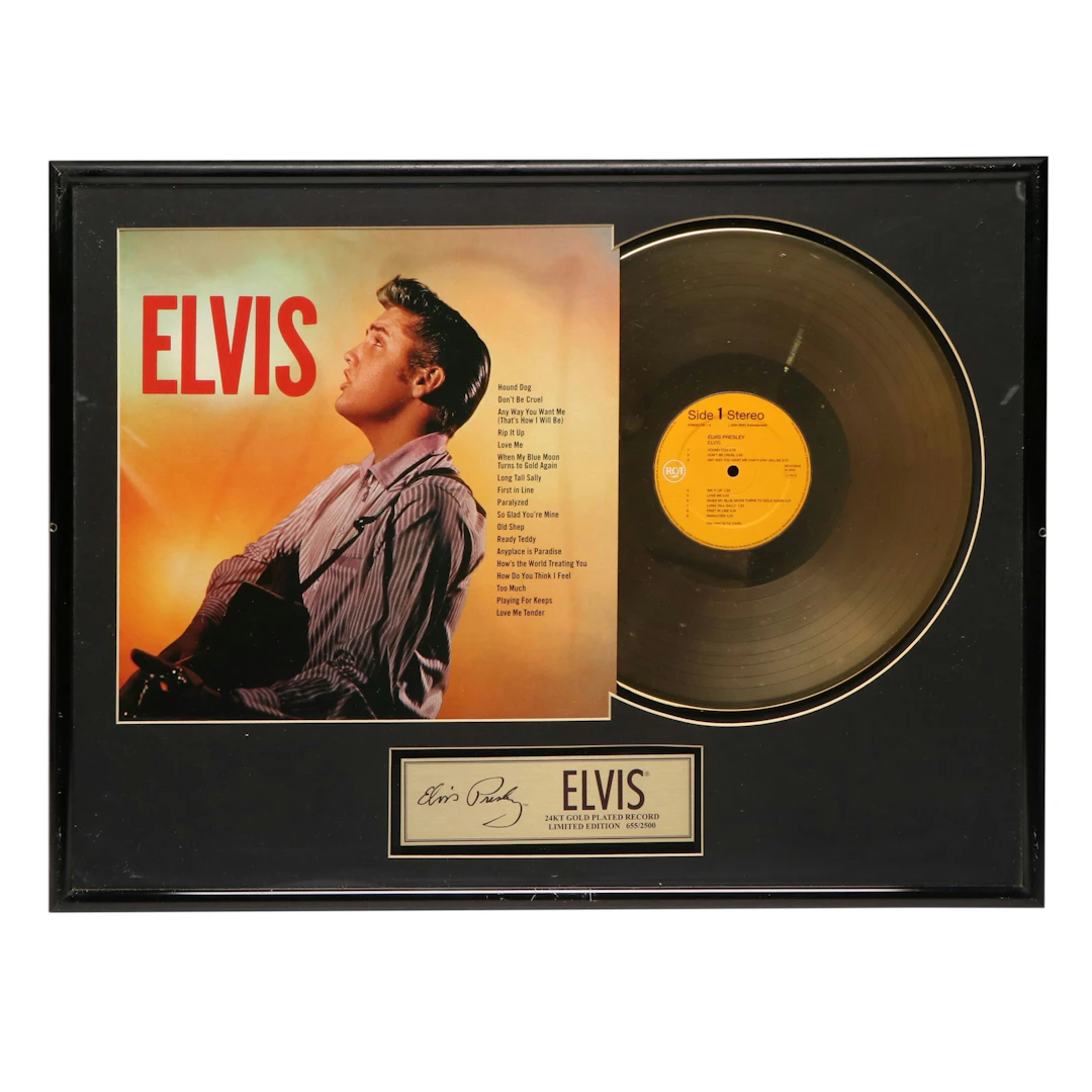 Elvis Presley "Elvis" Commemorative Gold Tone LP Framed Vinyl Record