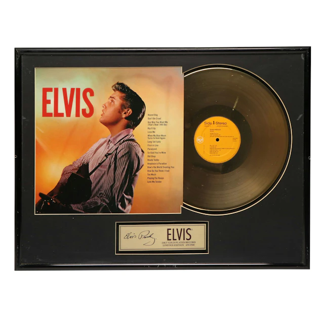 Elvis Presley "Elvis" Commemorative Gold Tone LP Framed Vinyl Record