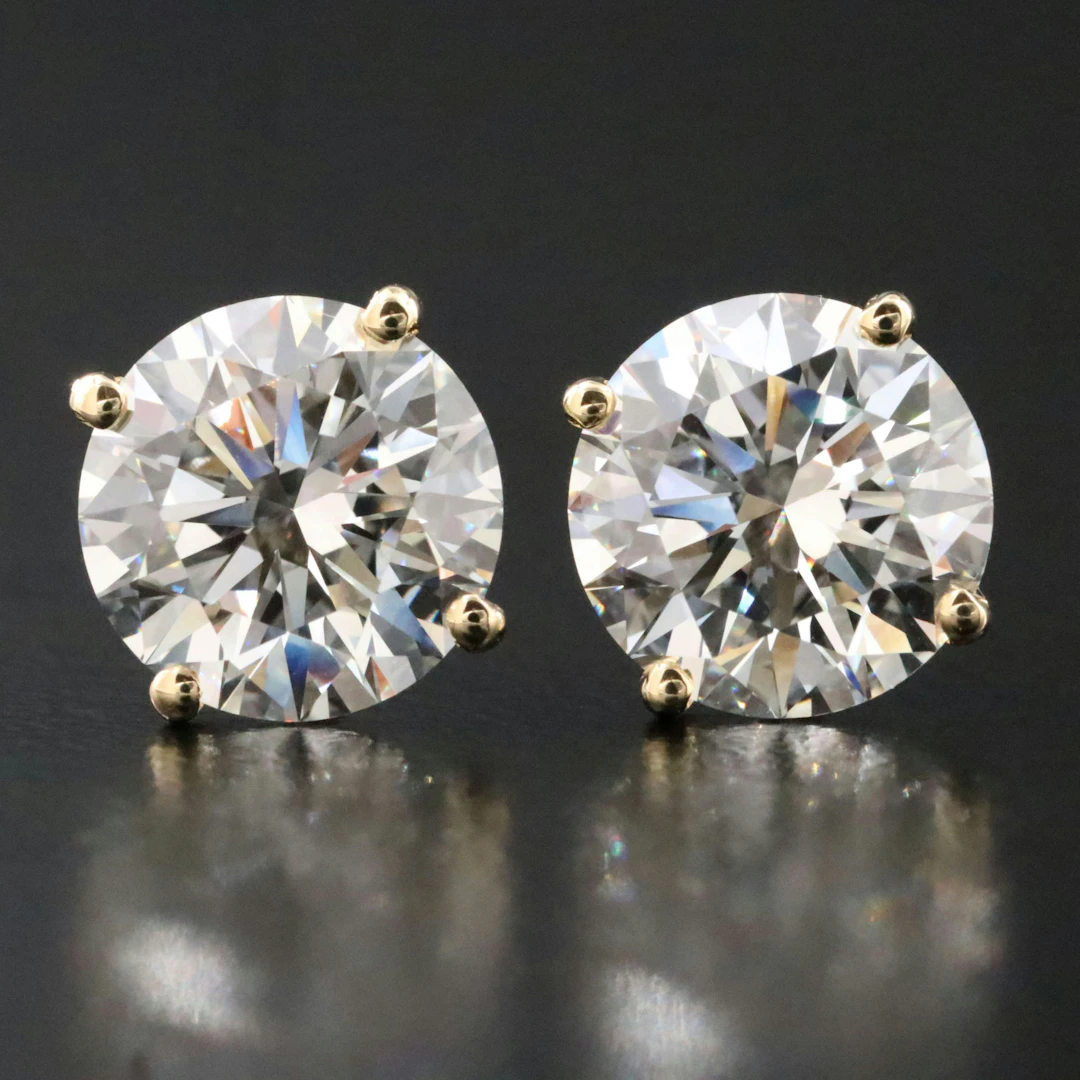 14K 6.16 CTW Lab Grown Diamond Solitaire Earrings with IGI Reports