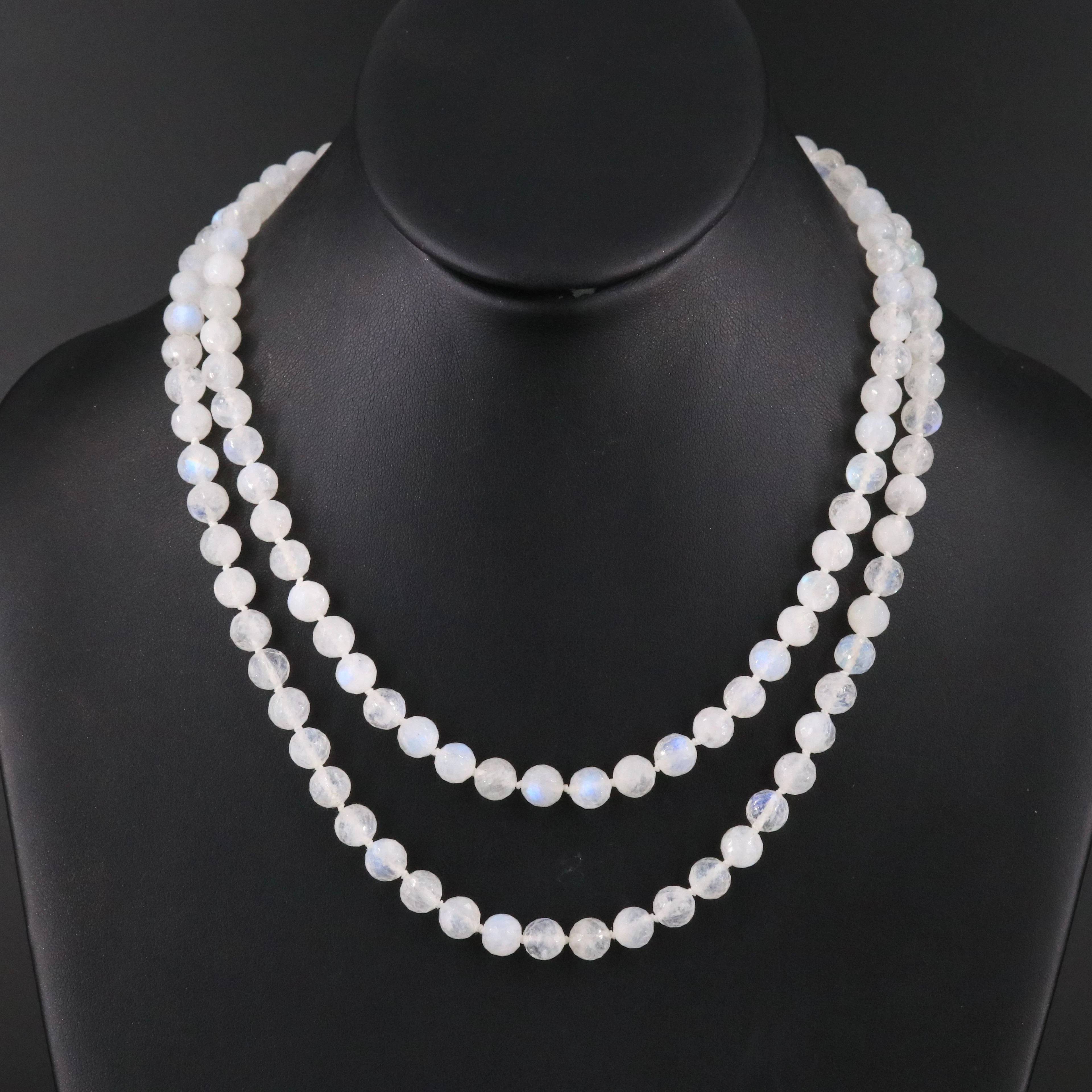 Sheryl Lowe Rainbow Moonstone Necklace with Sterling Diamond Clasp
