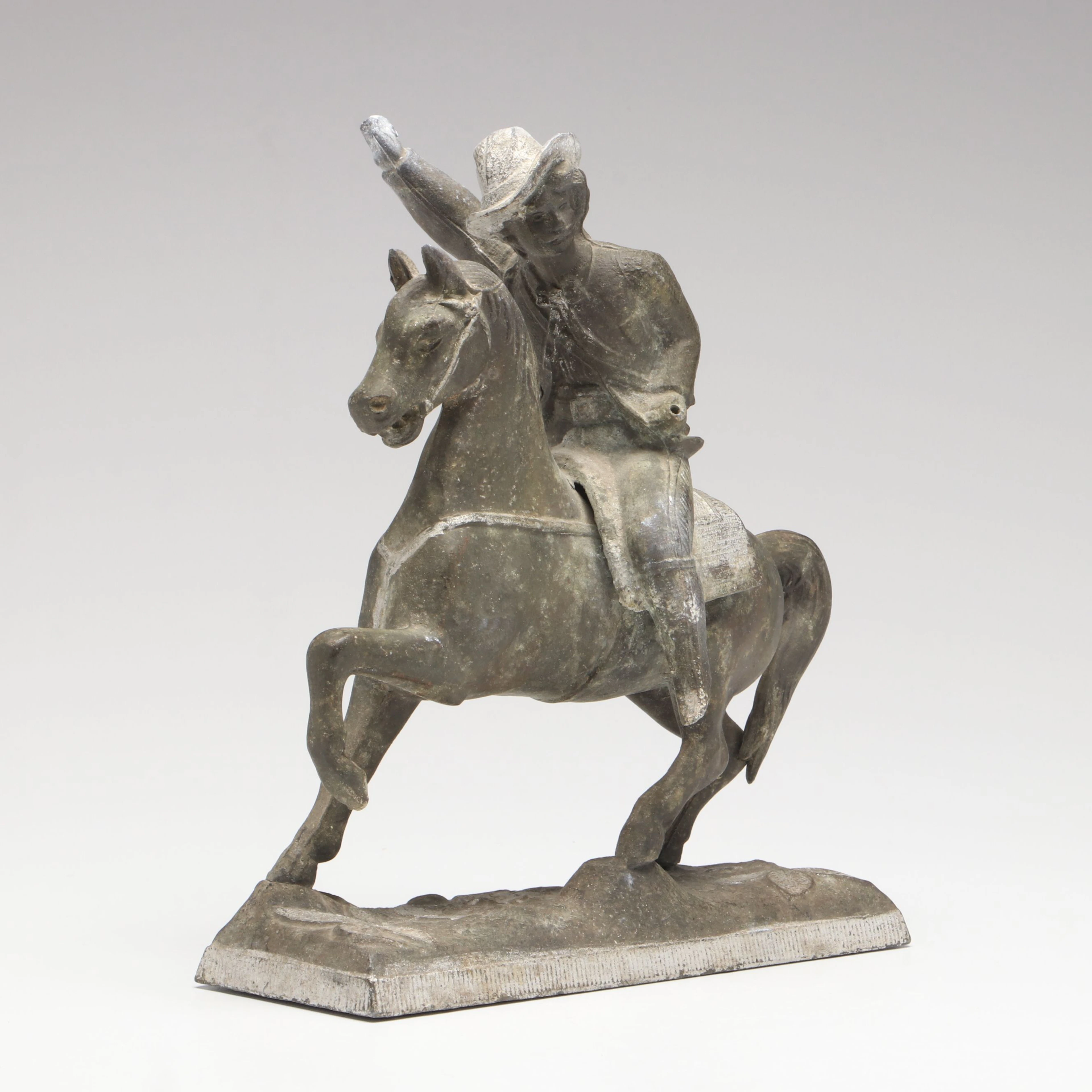 Wild West Buffalo Bill Cast Metal Sculpture, Early to Mid-20th Century