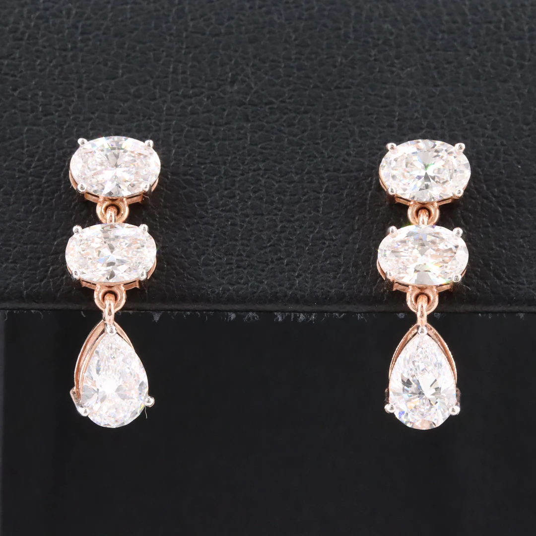14K Rose Gold 2.14 CTW Lab Grown Diamond Earrings