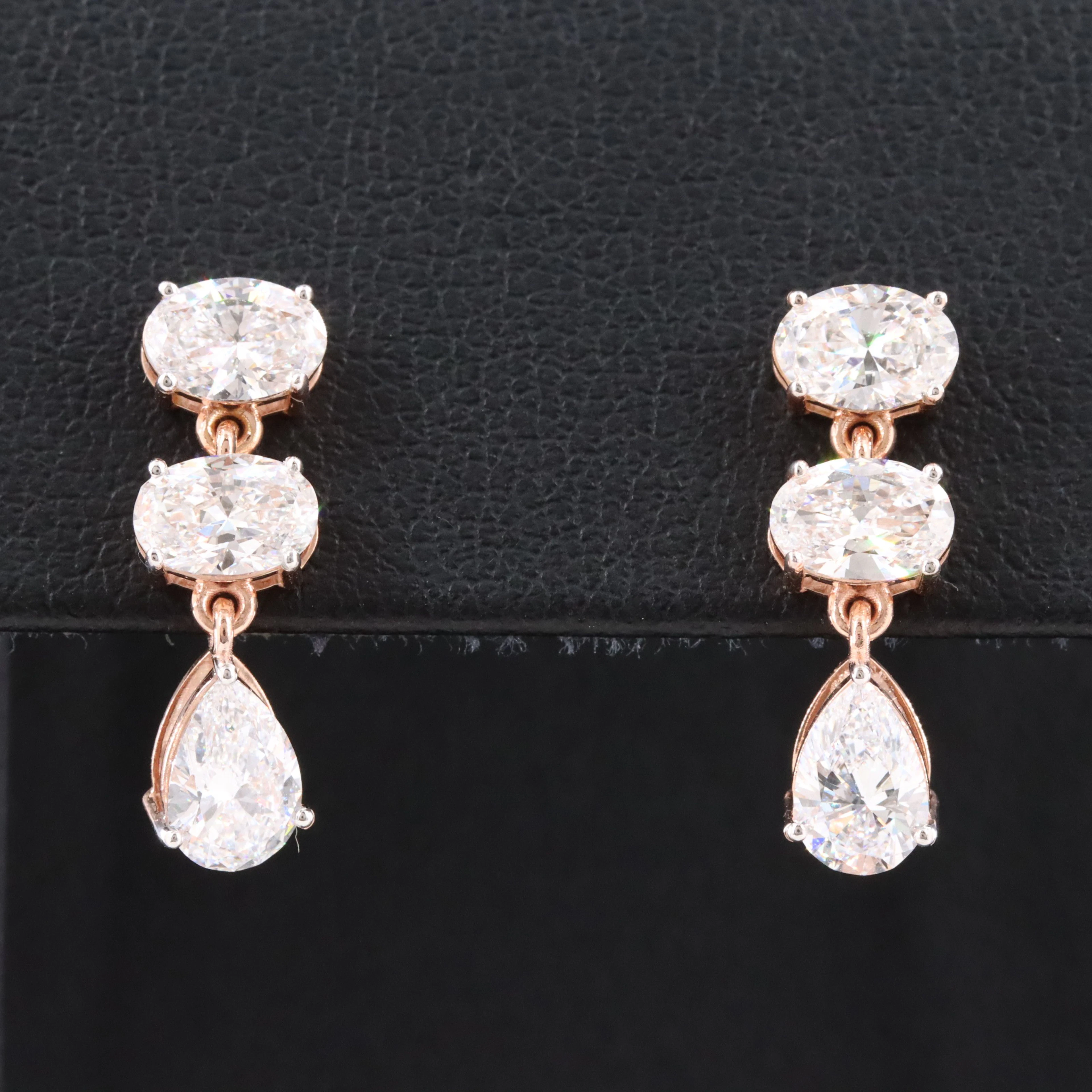 14K Rose Gold 2.14 CTW Lab Grown Diamond Earrings