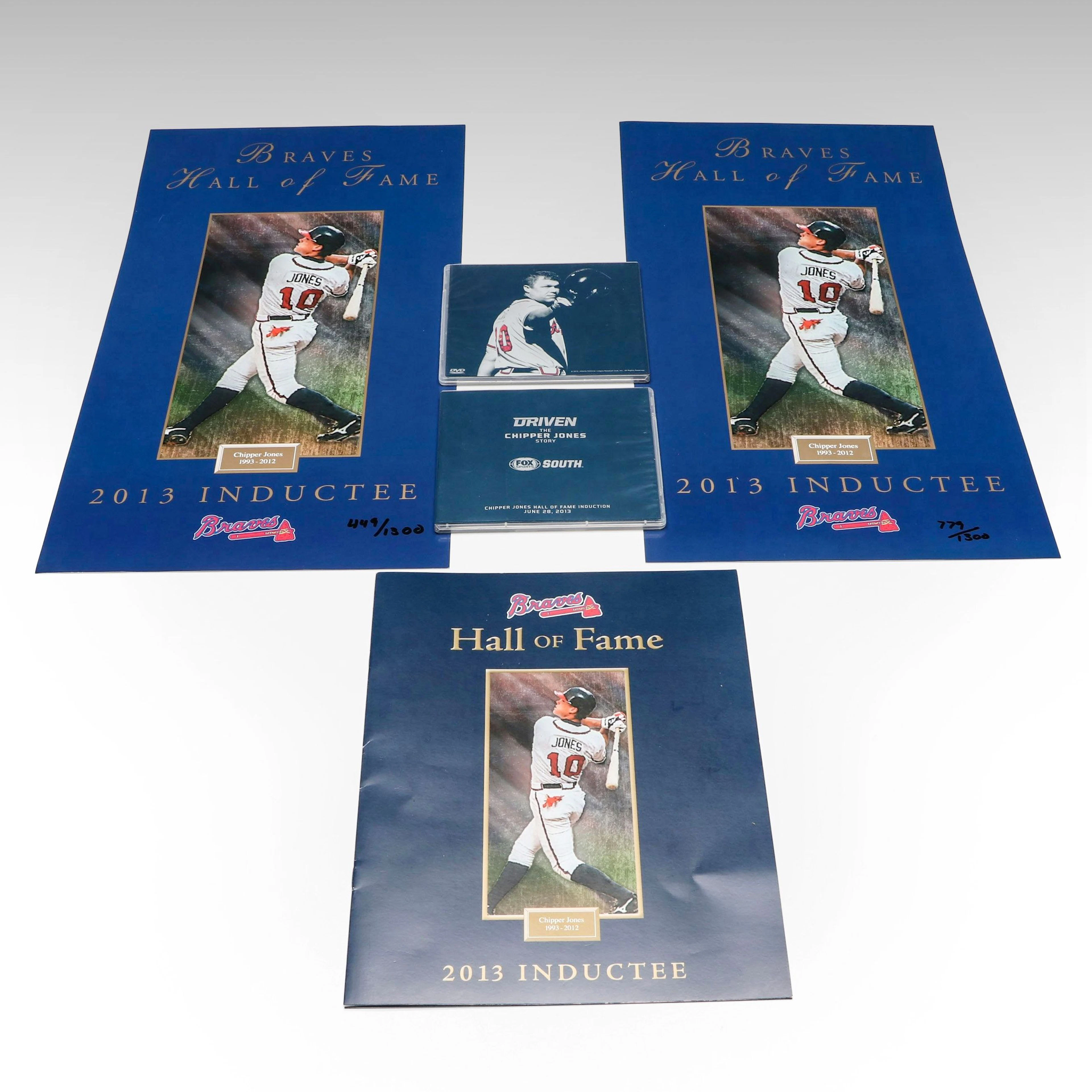 Chipper Jones Atlanta Braves 2013 Hall of Fame Posters, Program and DVDs