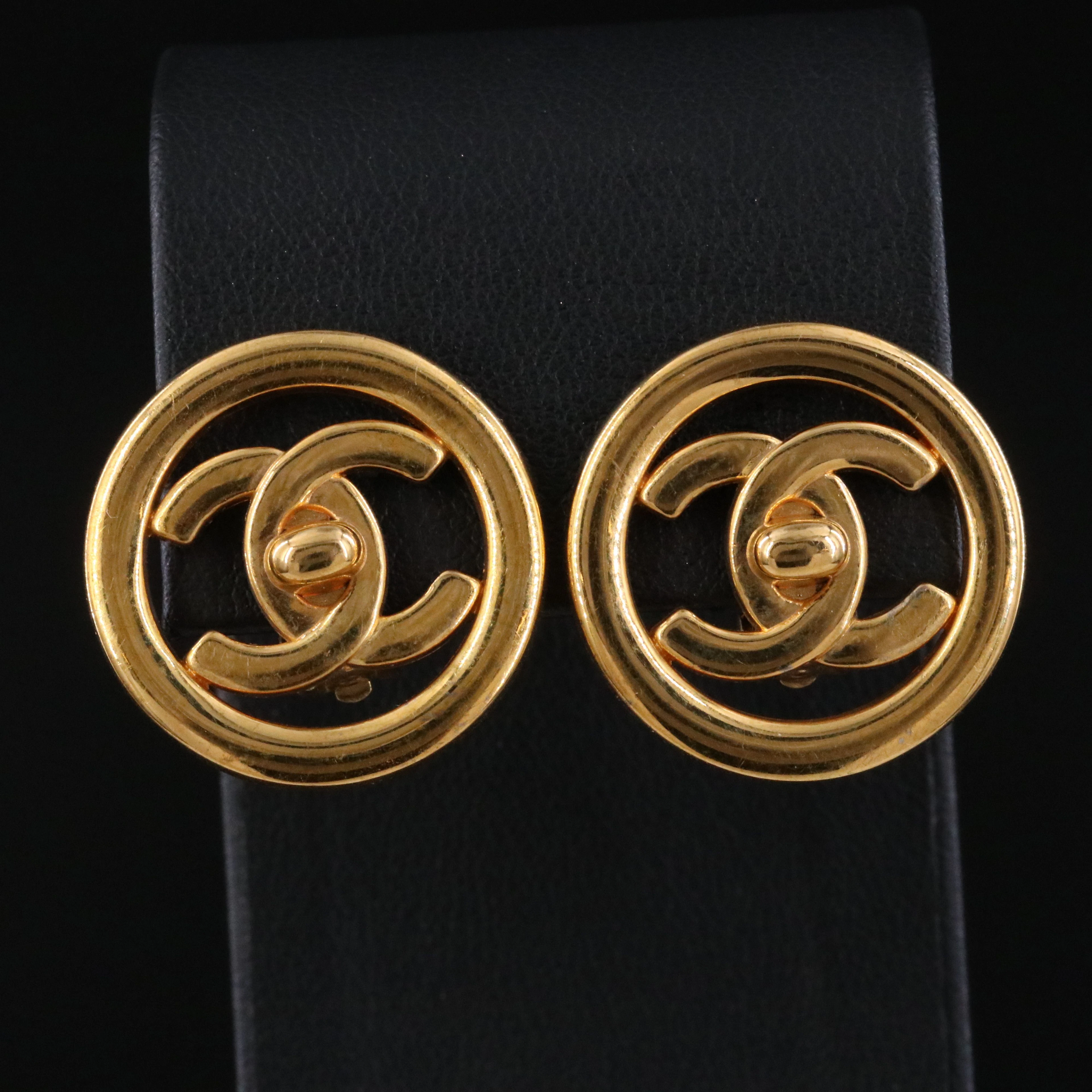 Chanel CC Turnlock Style Clip Earrings, Spring 1997