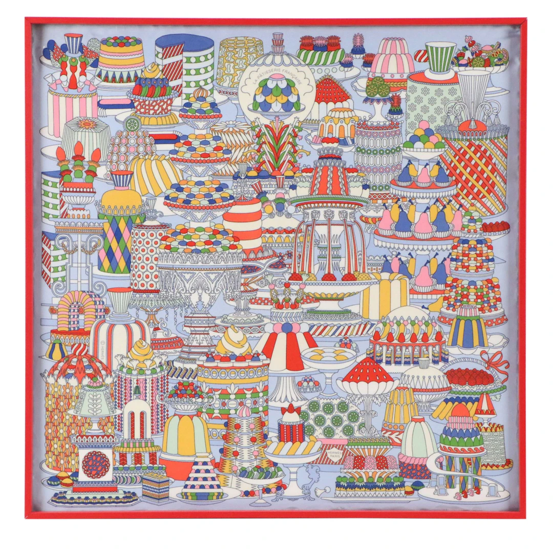 Hermès Méthode Lyonnaise Screen Print on Silk "La Patisserie Francaise