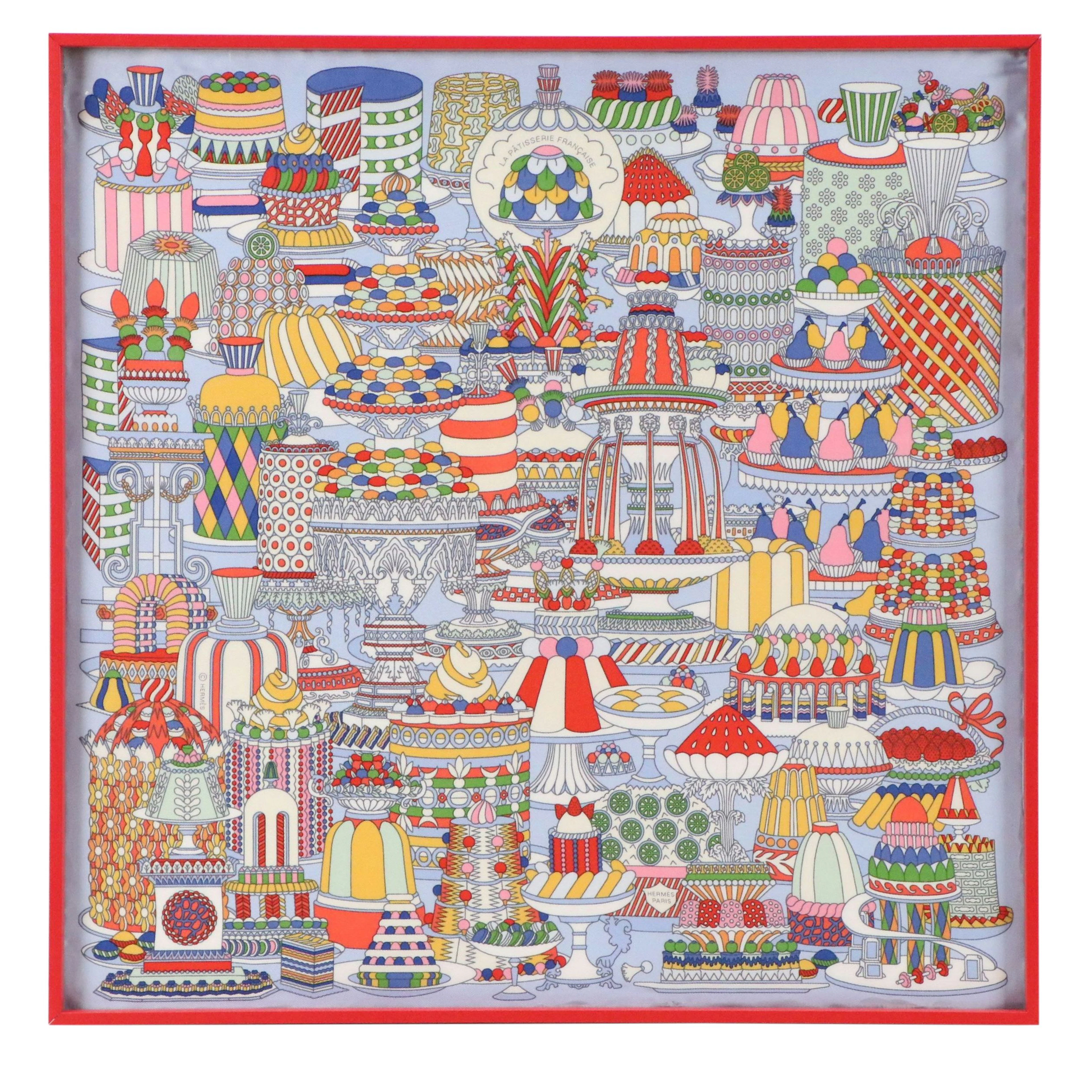 Hermès Méthode Lyonnaise Screen Print on Silk "La Patisserie Francaise