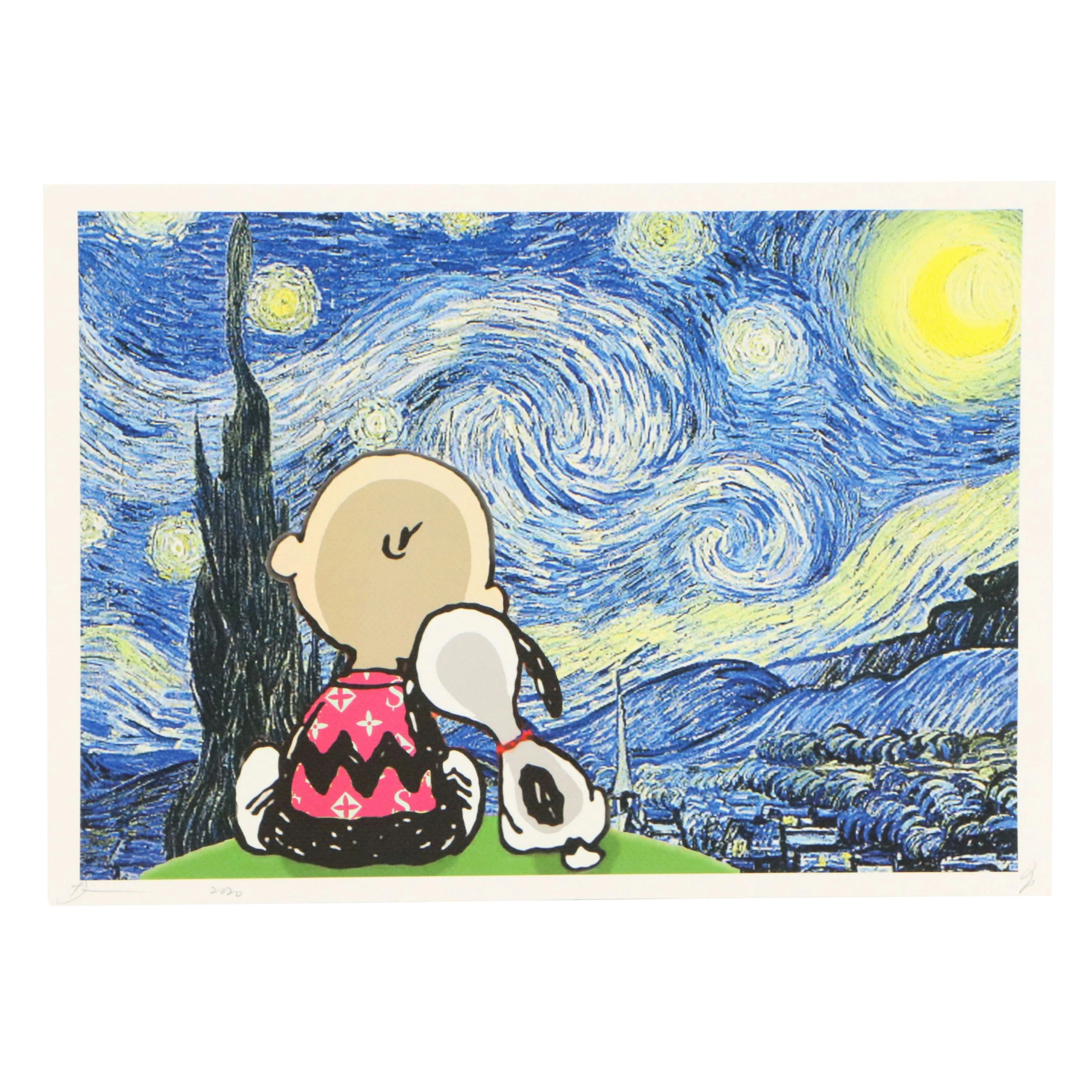 Death NYC Pop Art Graphic Featuring Peanuts x Van Gogh, 2020