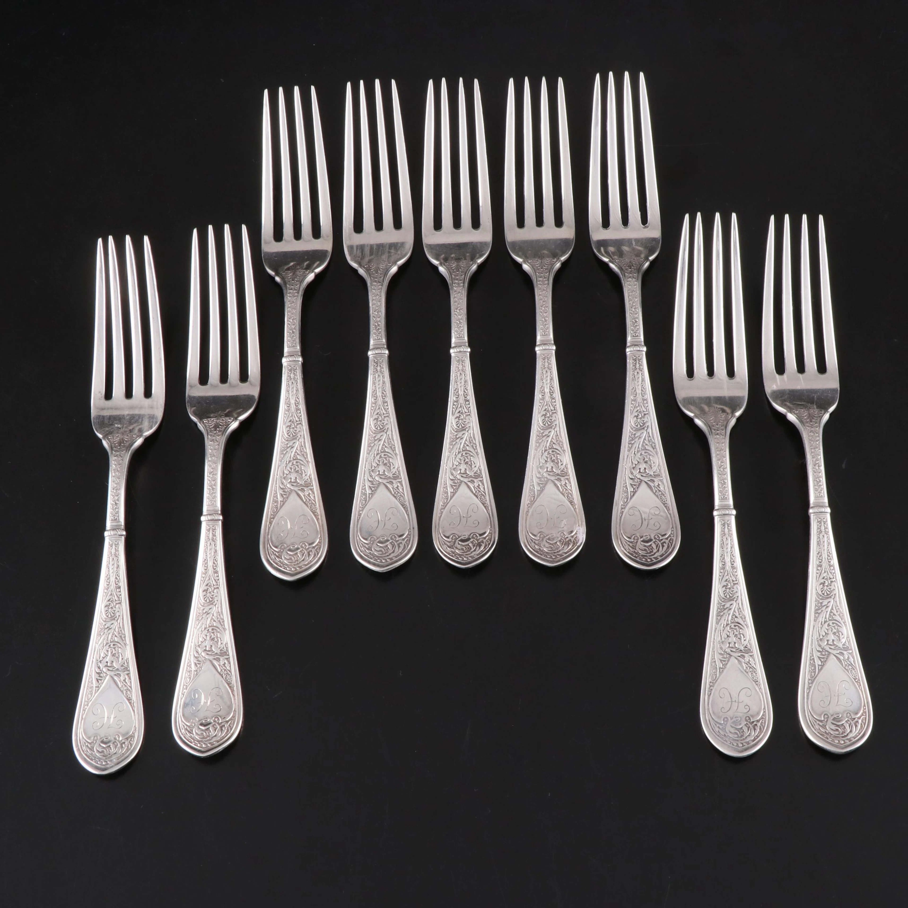 Gorham "Raphael" Sterling Silver Forks, Late 19th/Early 20th Century