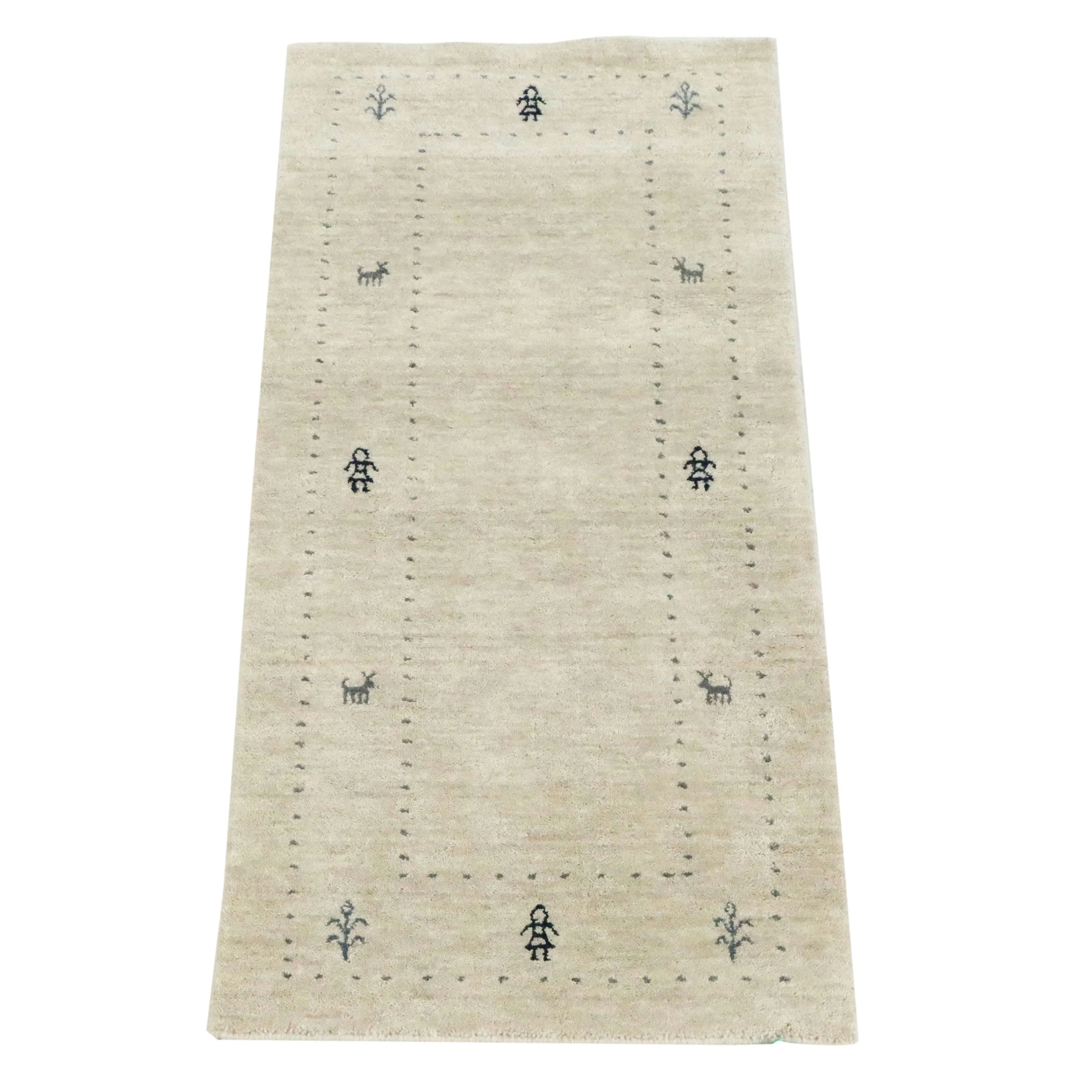 2'6 x 7'1 Hand-Knotted Turkish Style Gabbeh Carpet Runner