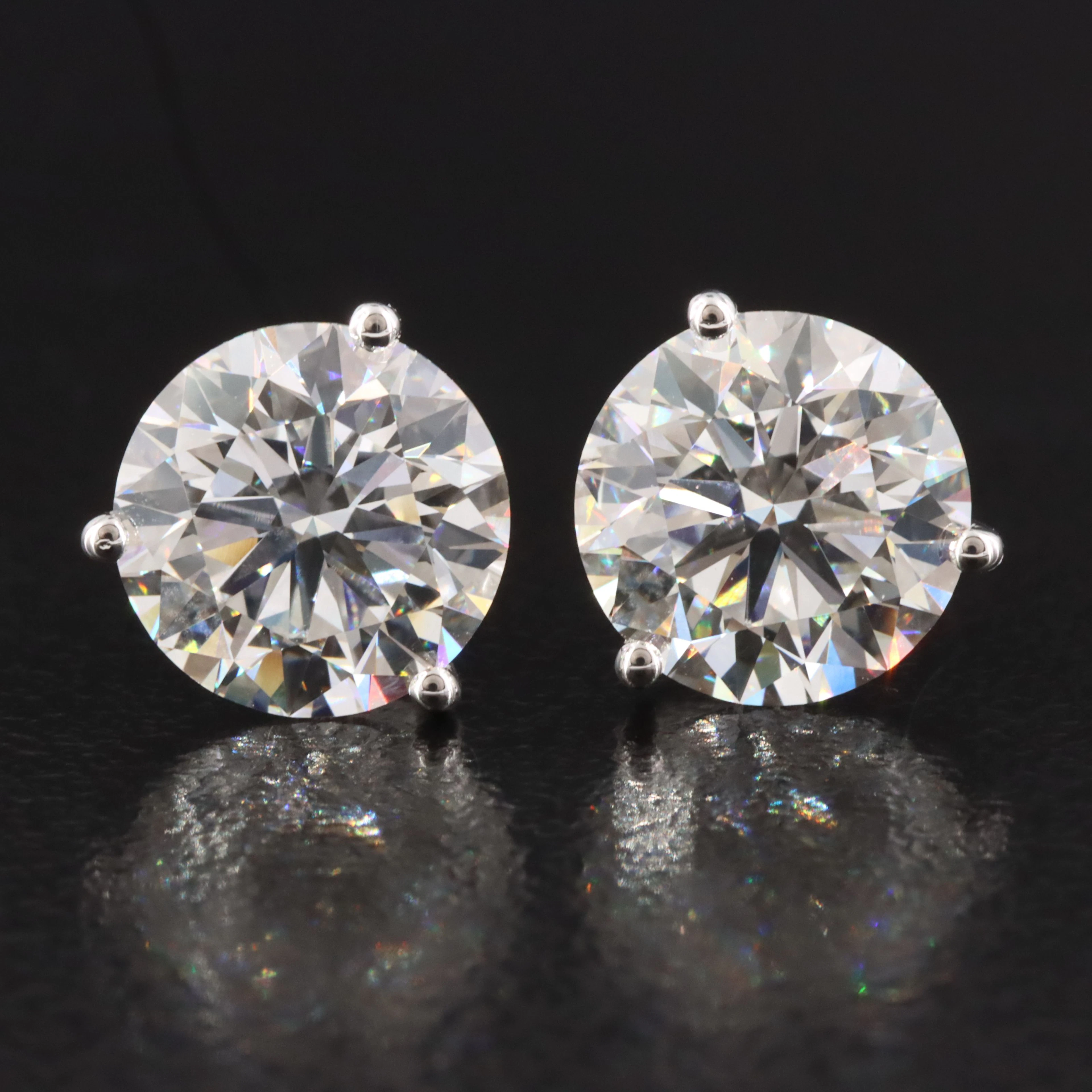14K 4.08 CTW Lab Grown Diamond Stud Earrings with IGI Reports