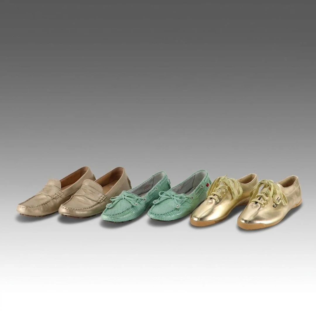 Marc Joseph Embossed & Cole Haan Leather Driver Shoes with LA Gear