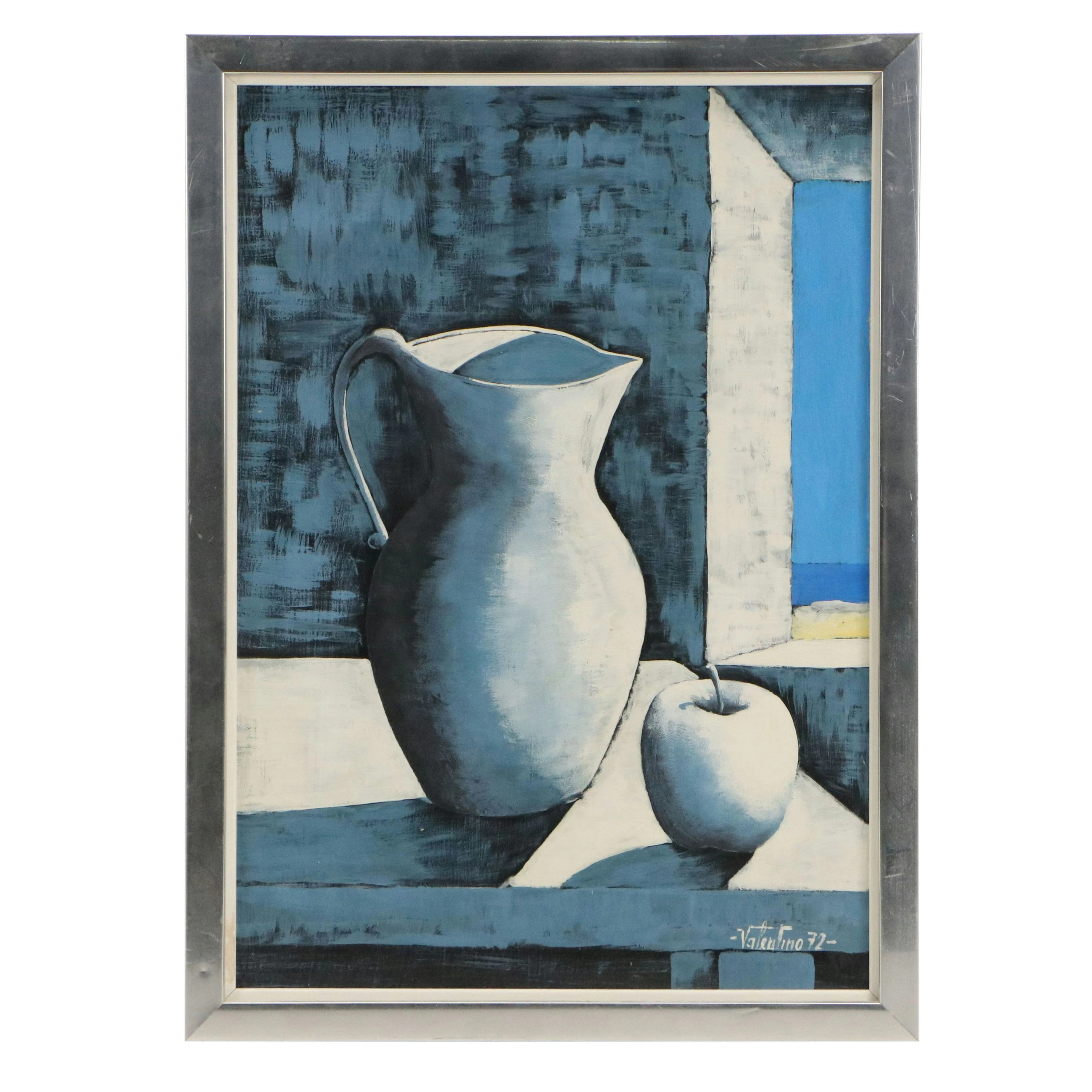 Valentino Modernist Still Life Oil Painting, 1972