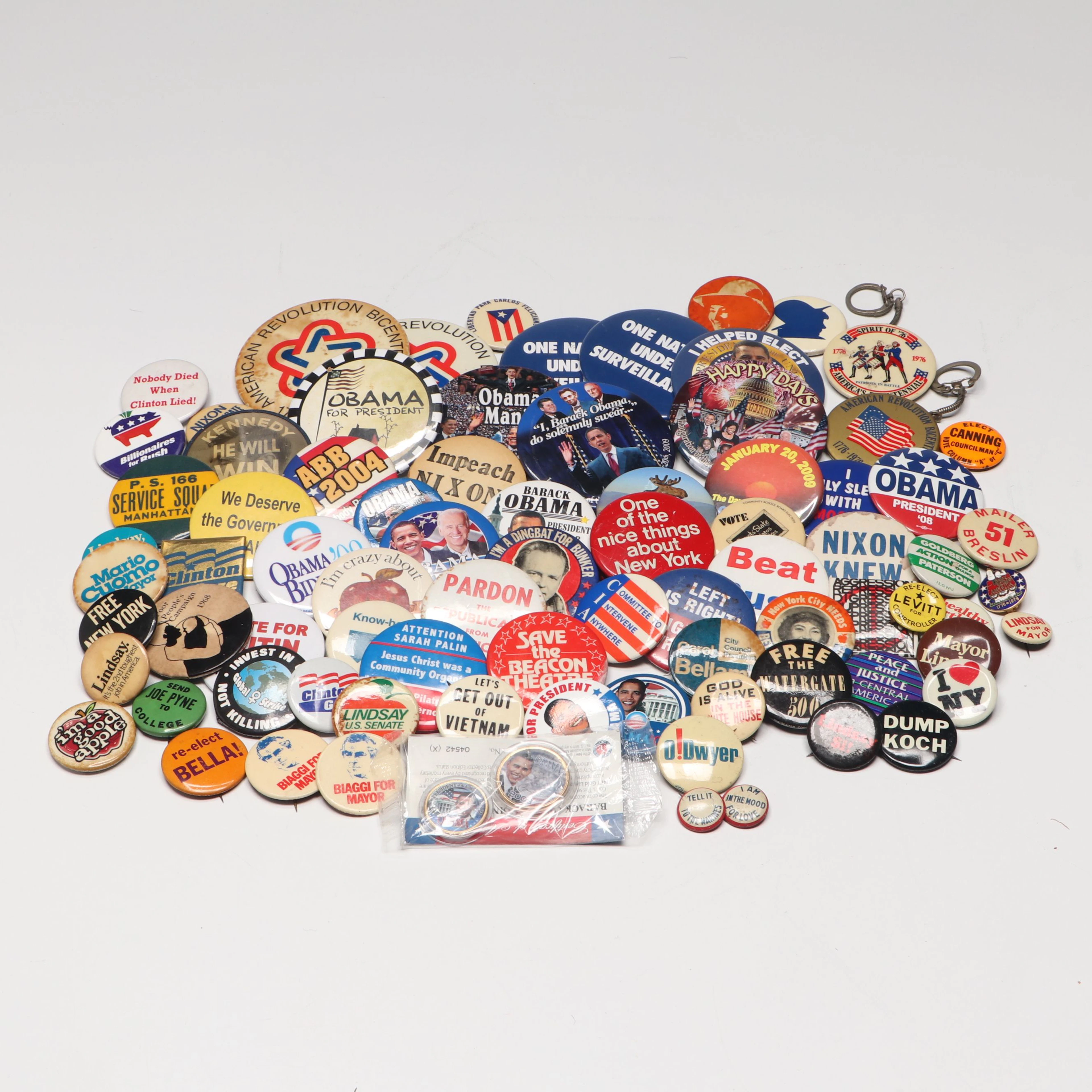 Barack Obama, Nixon with Other Political and Novelty Pinbacks