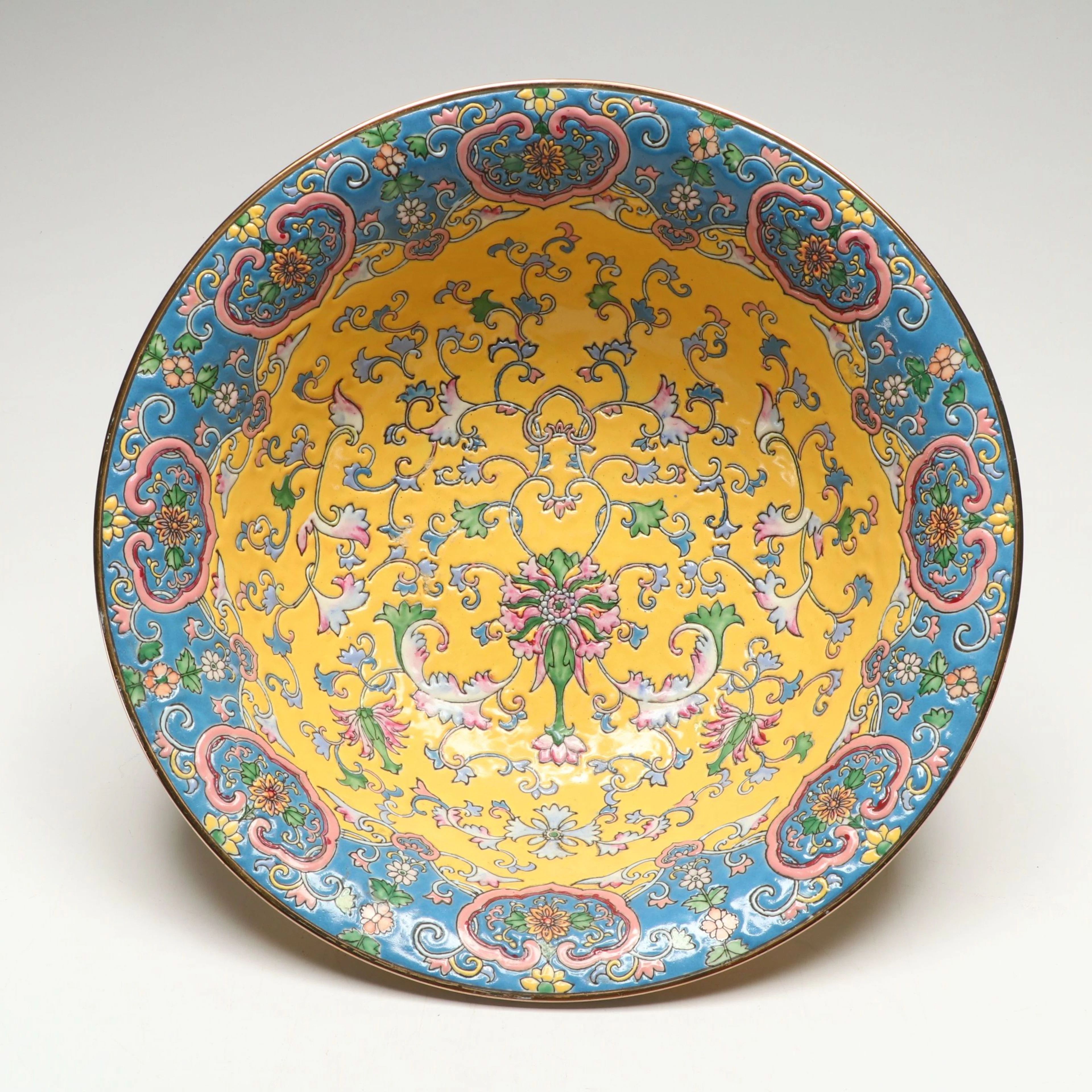 Famille Jaune Porcelain Decorative Bowl