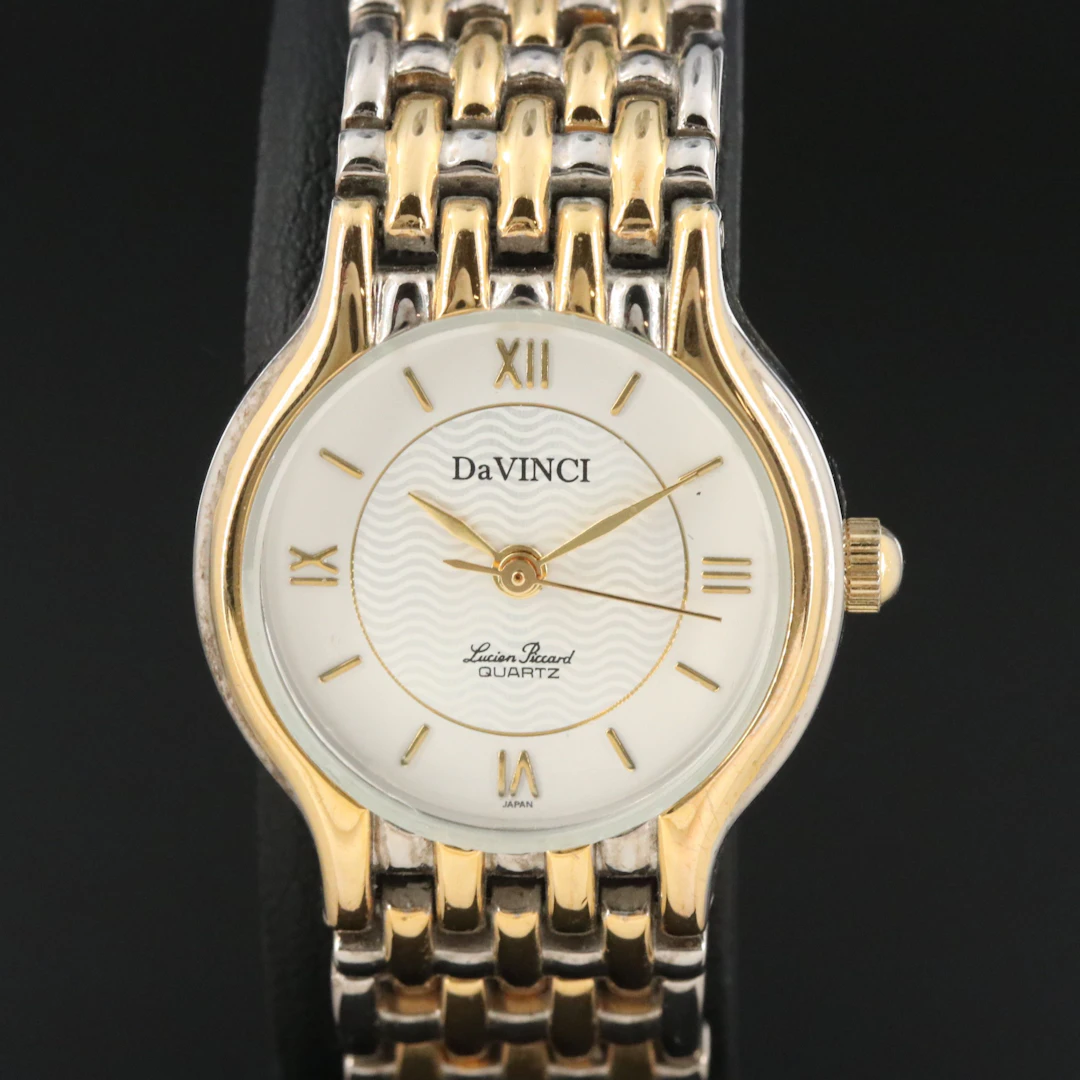Da Vinci by Lucien Piccard Silver and Gold Tone Quartz Watch
