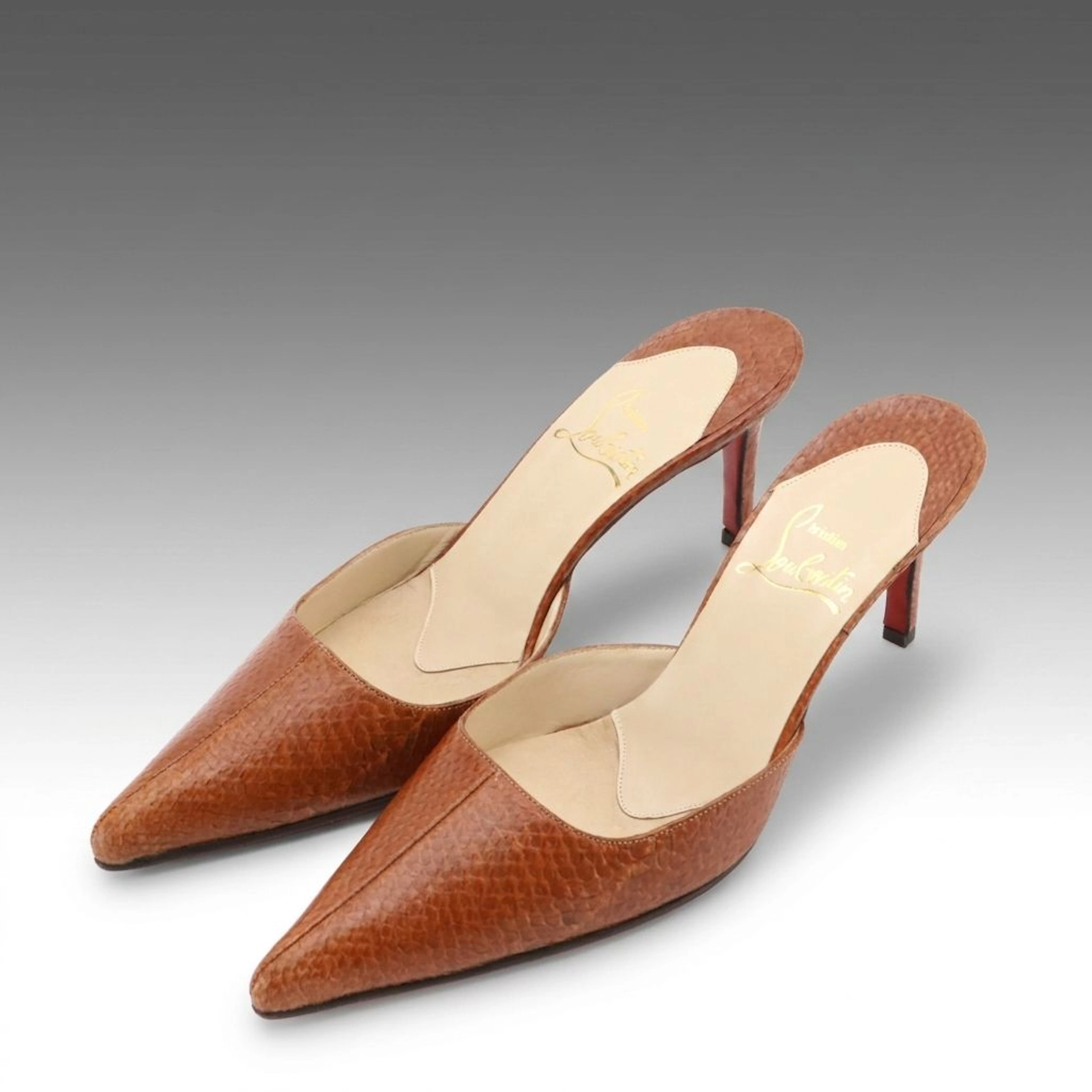 Christian Louboutin Snakeskin Mules with Box