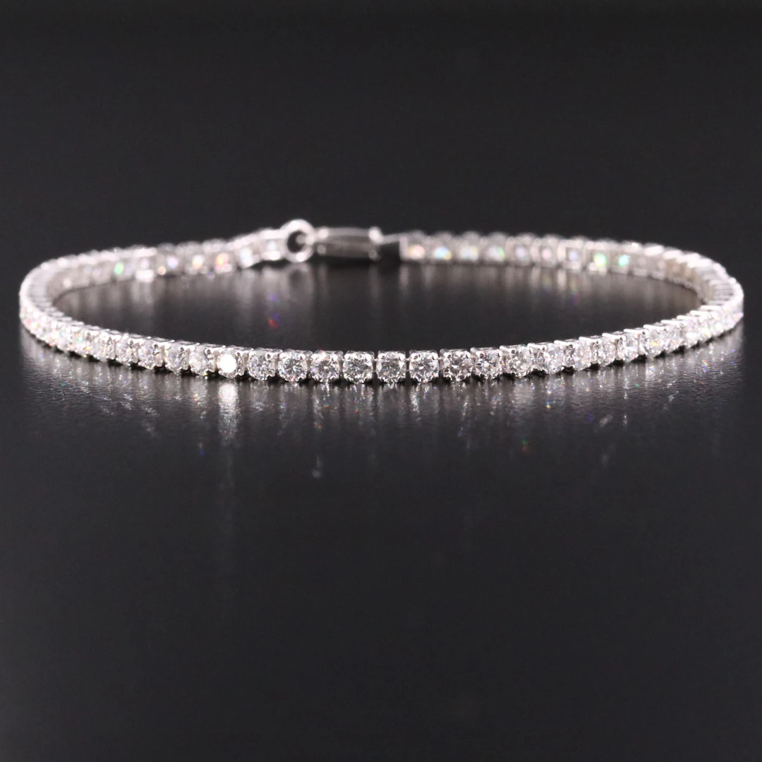 14K 3.28 CTW Lab Grown Diamond Line Bracelet with IGI Report