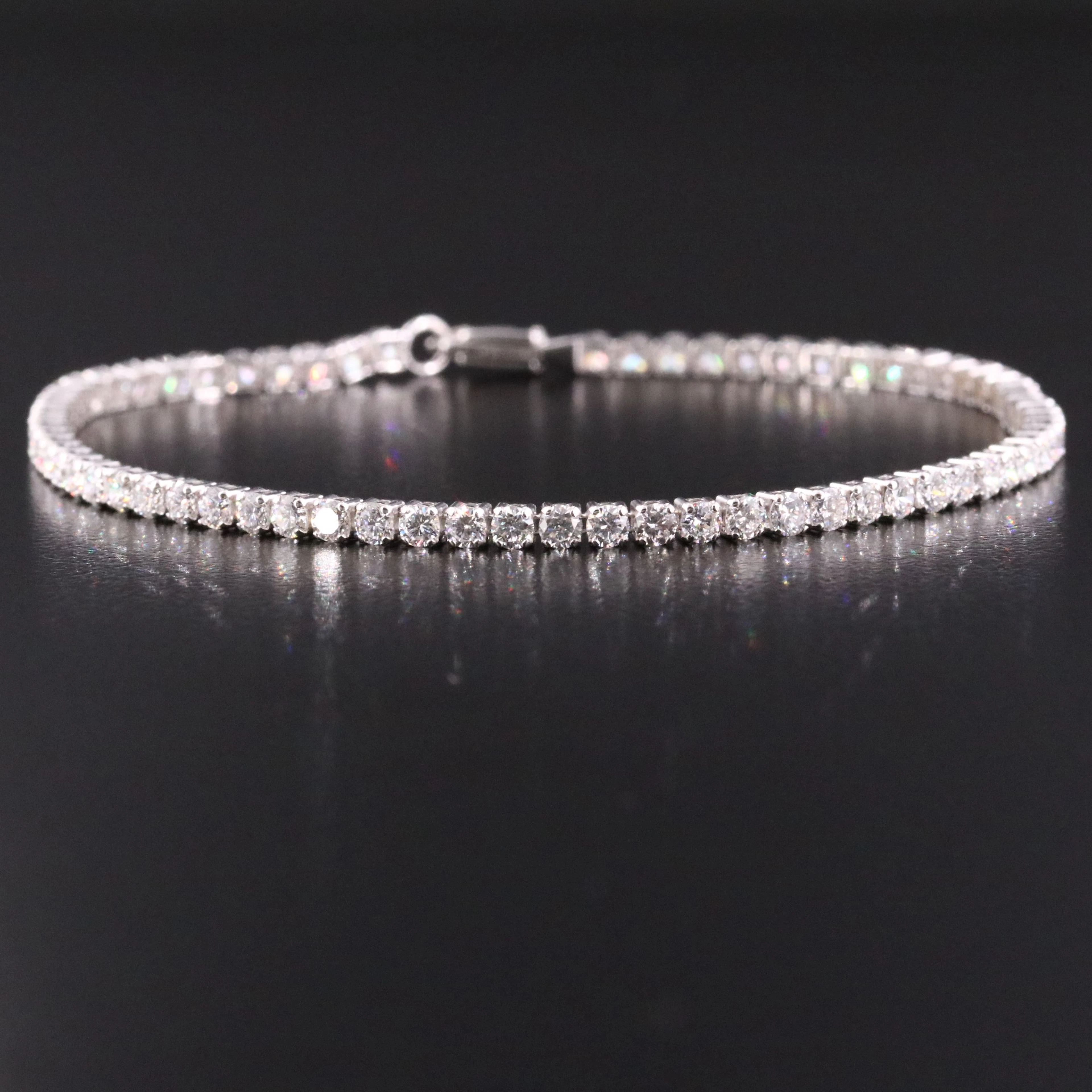 14K 3.28 CTW Lab Grown Diamond Line Bracelet with IGI Report