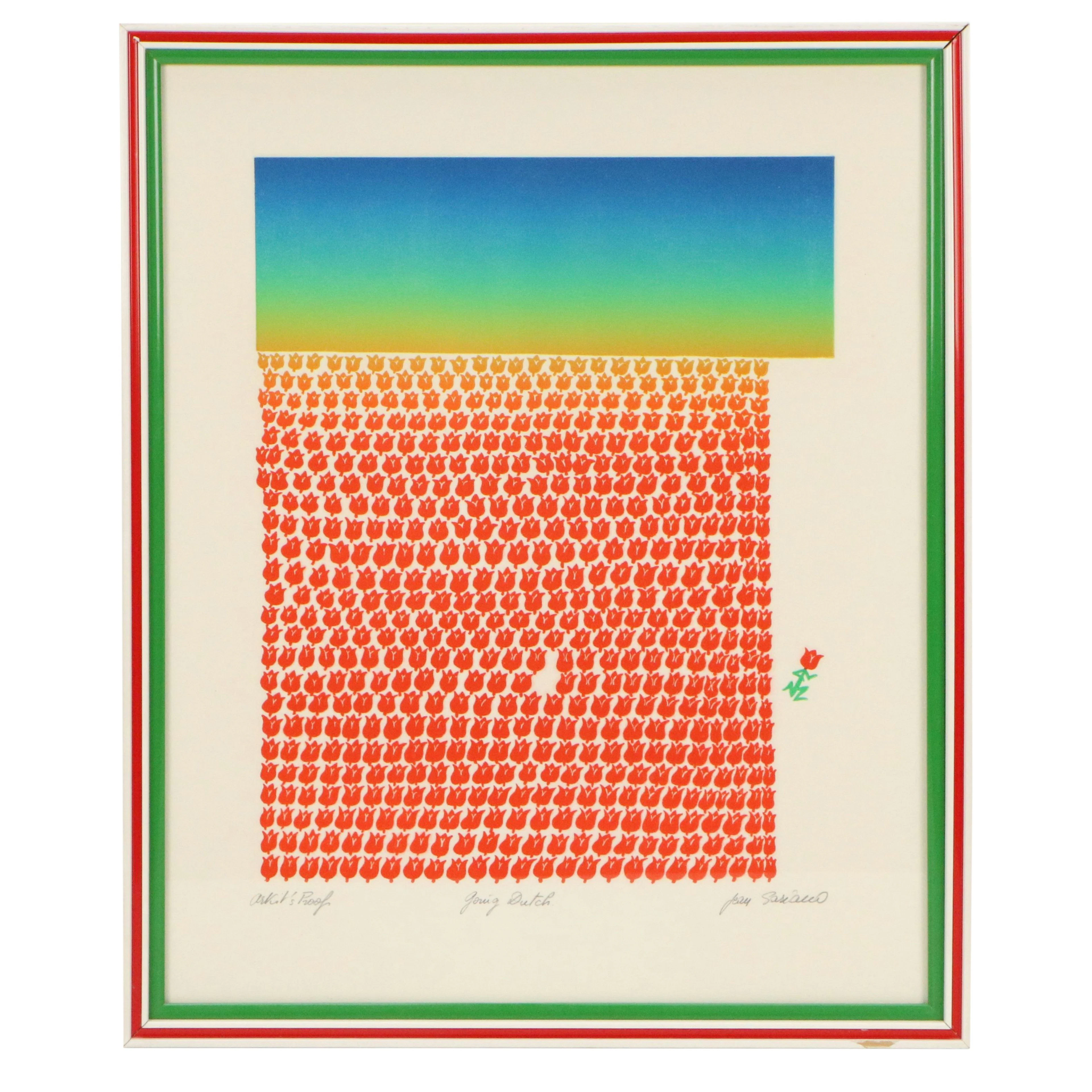 Jean Sariano Aquatint Etching à la Poupée "Going Dutch"