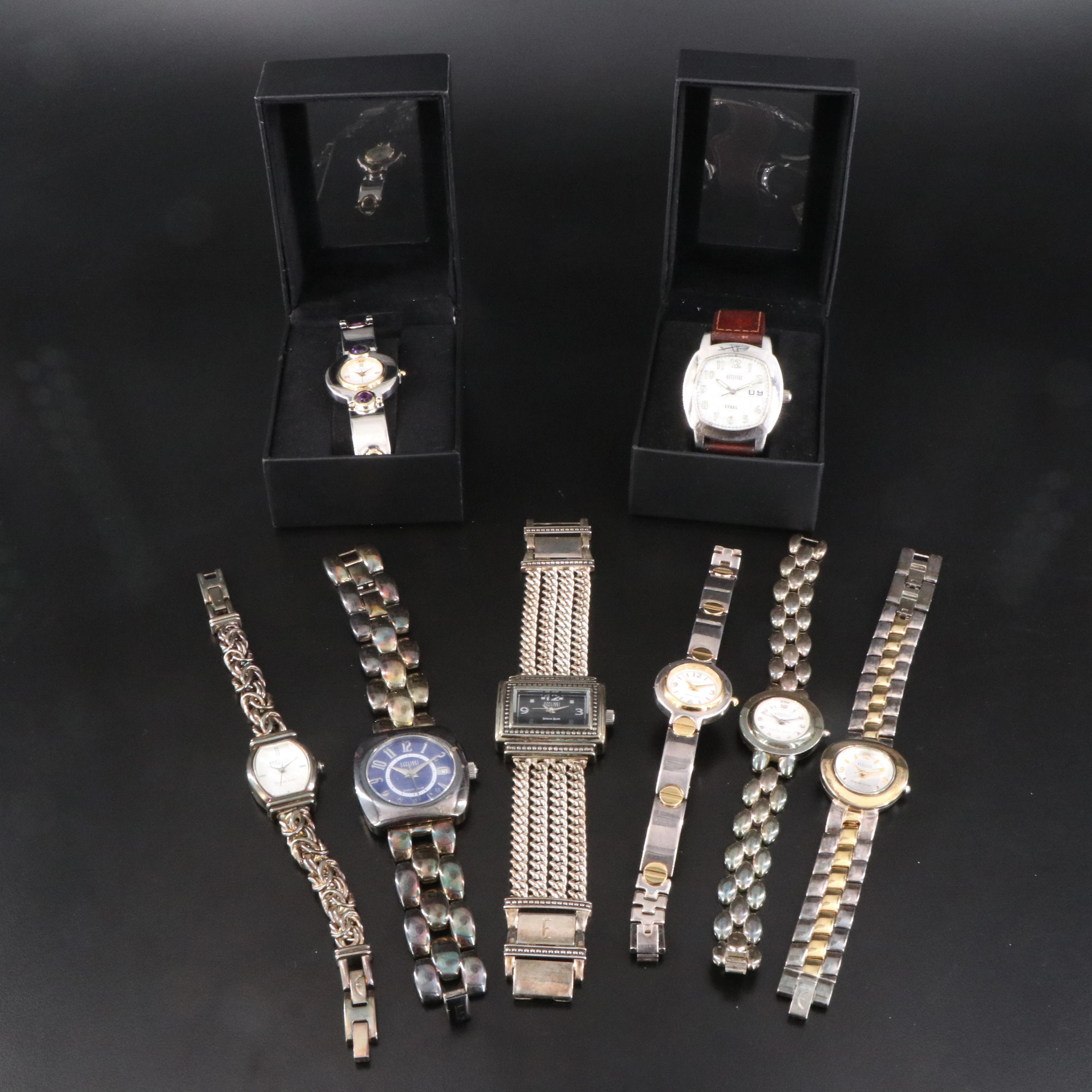 Collection of Ecclissi Sterling and Stainless Steel Jewelry Style Watches