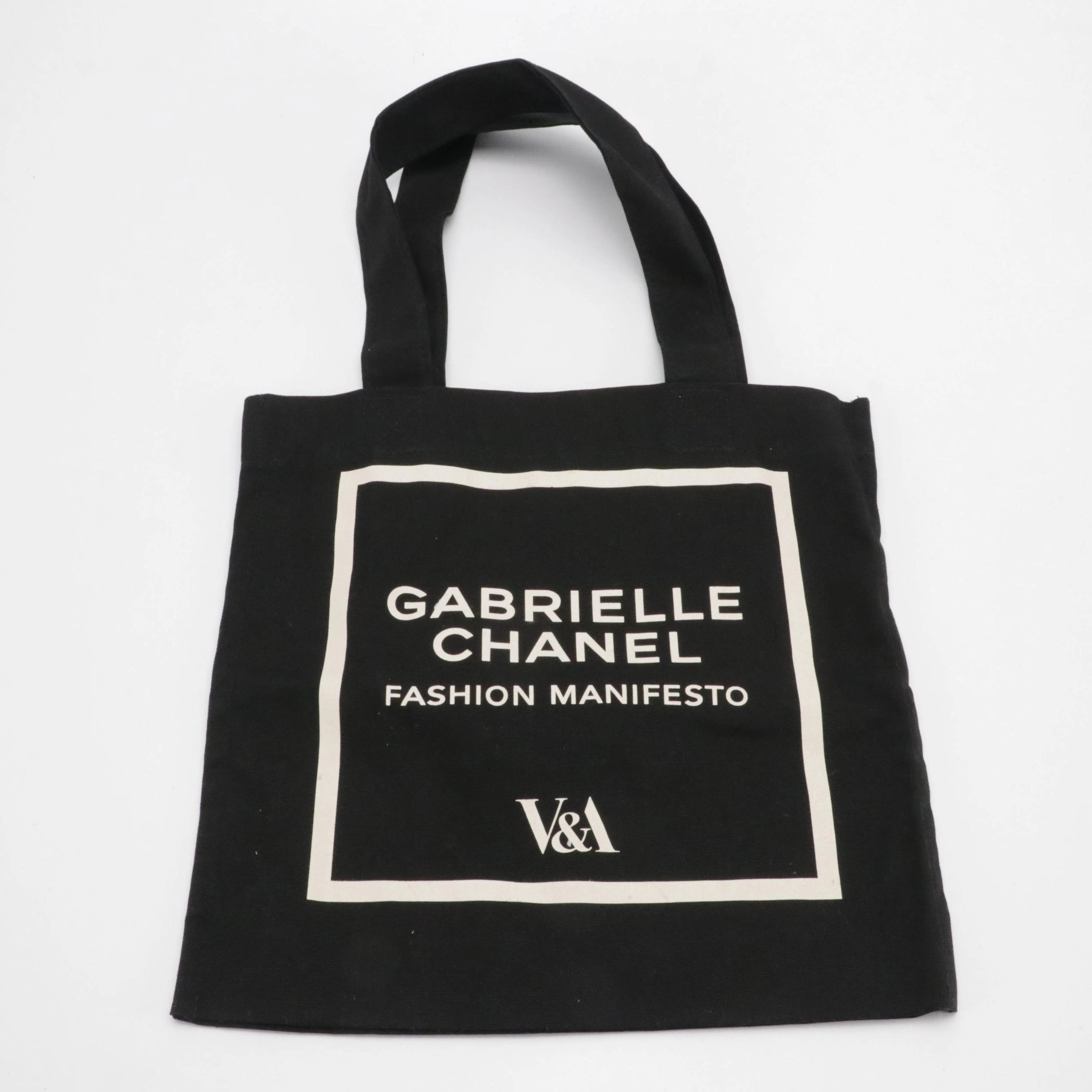 Chanel Gabrielle V&A Fashion Manifesto Black Canvas Tote