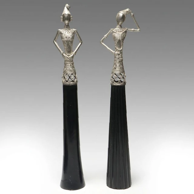 Pier 1 Tribalist Style Wirework Metal and Wood Figurines