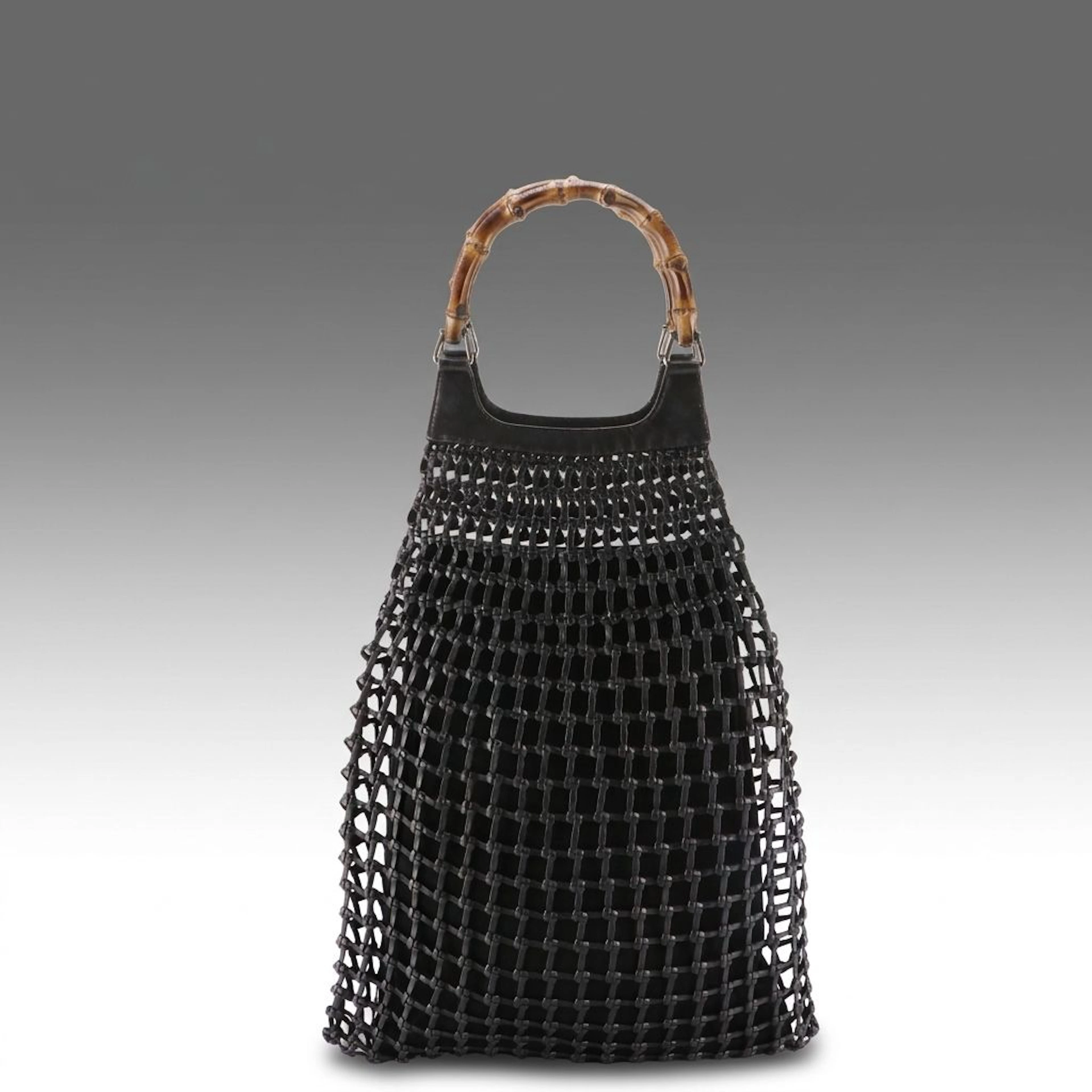 Gucci Bamboo Leather Mesh and Suede Tote Bag