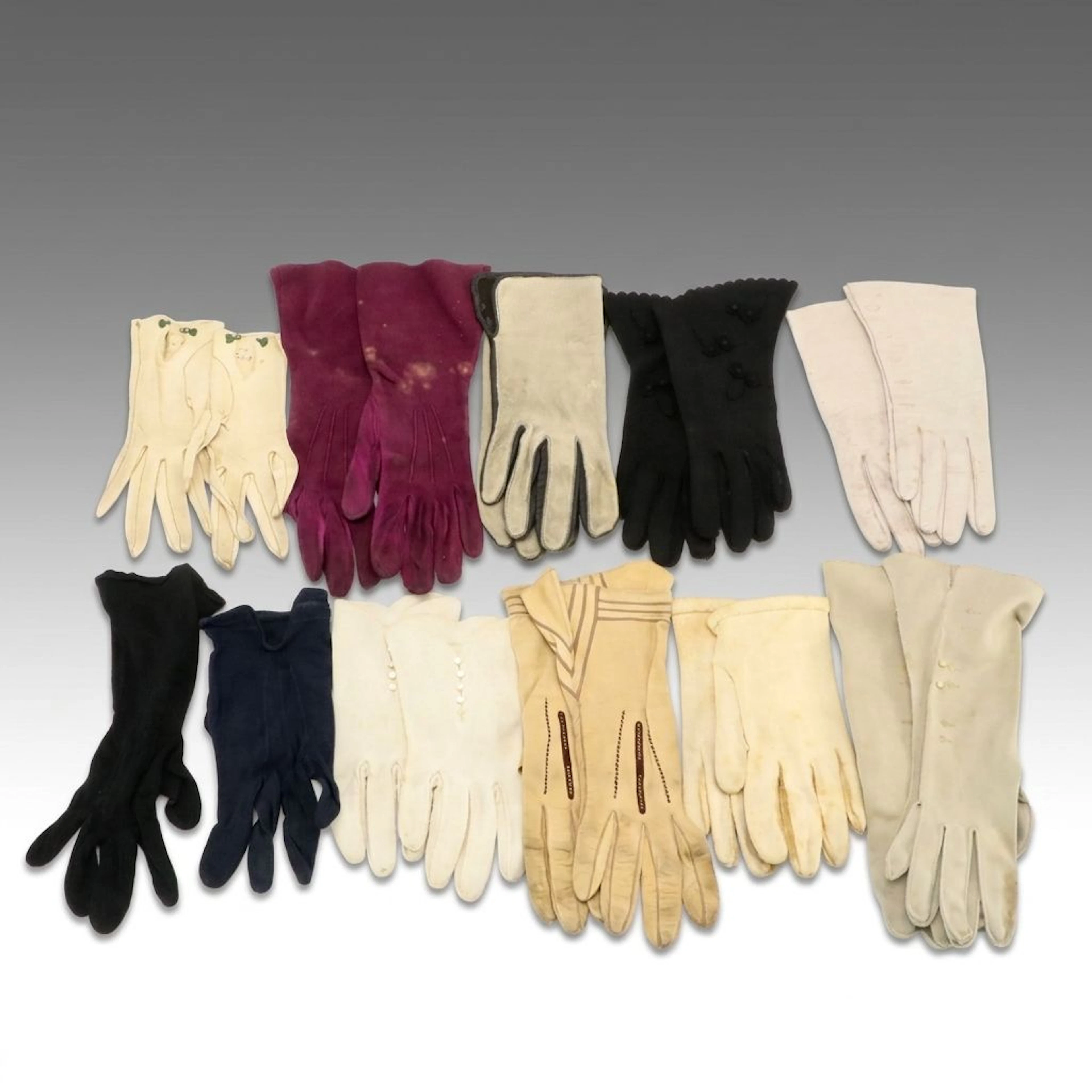 Fashion/Driving Gloves in Leather and Fabric Including Boyce Lazarus, Vintage