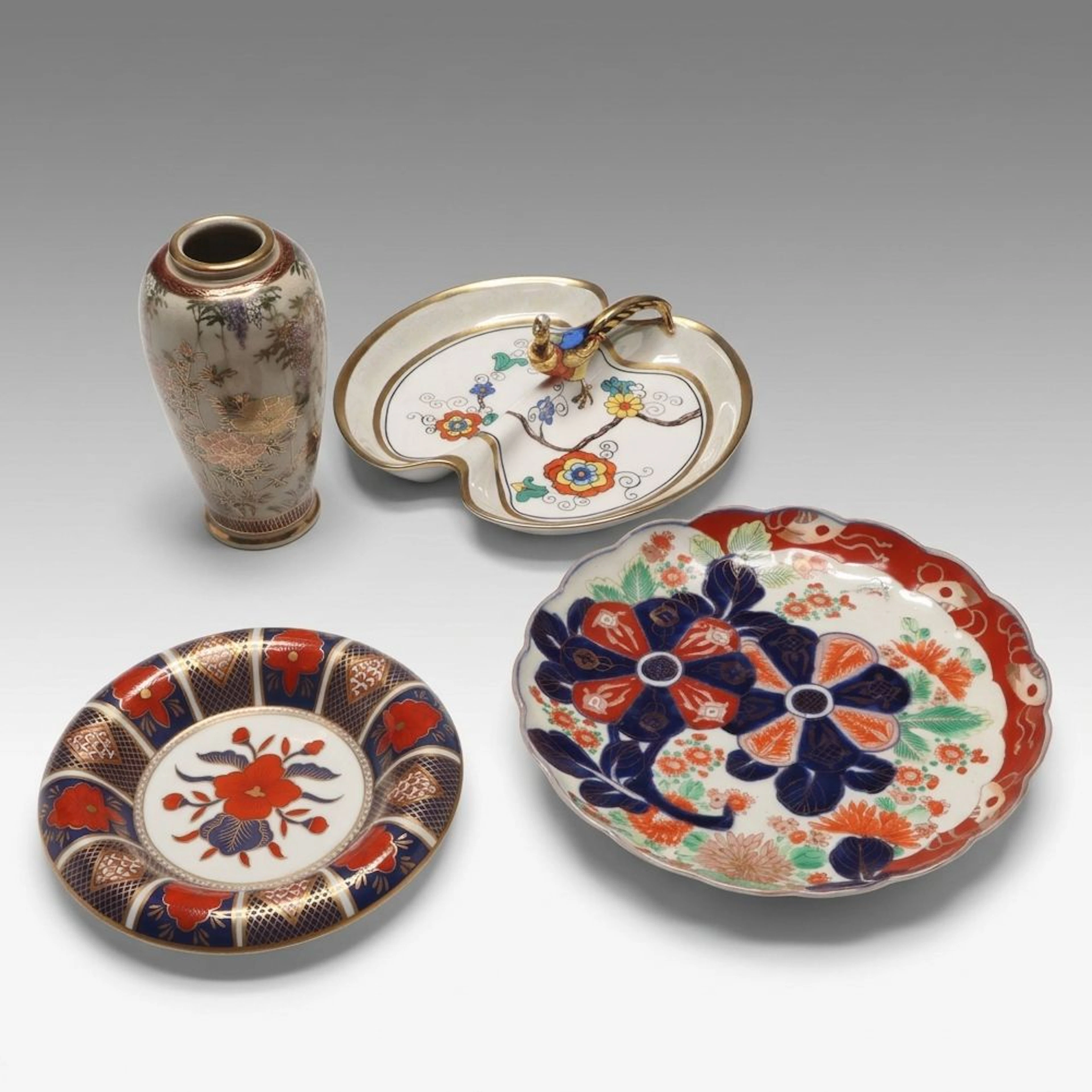 Fitz & Floyd "Empress" Imari Style Plate with Noritake and Other Asian Ceramics