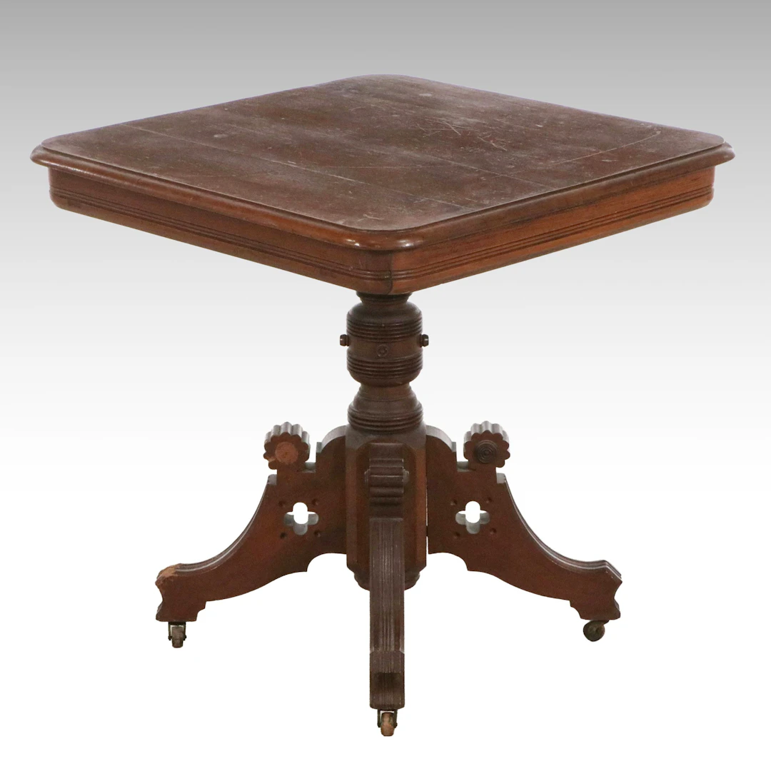 Victorian Carved Walnut Side Table, Late 19th Century