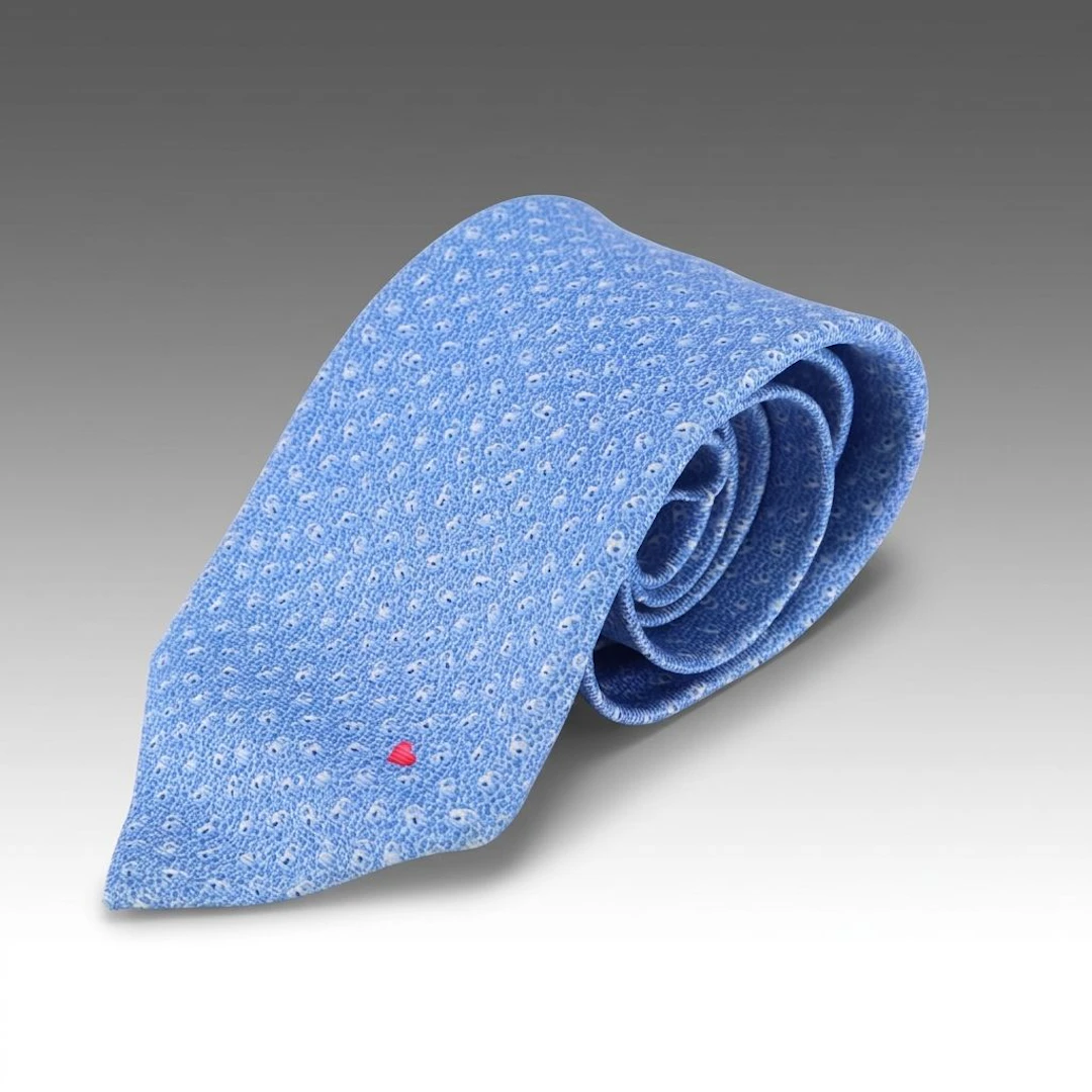 BVLGARI Padlock/Heart Pattern Seven-Fold Necktie in Silk with Box