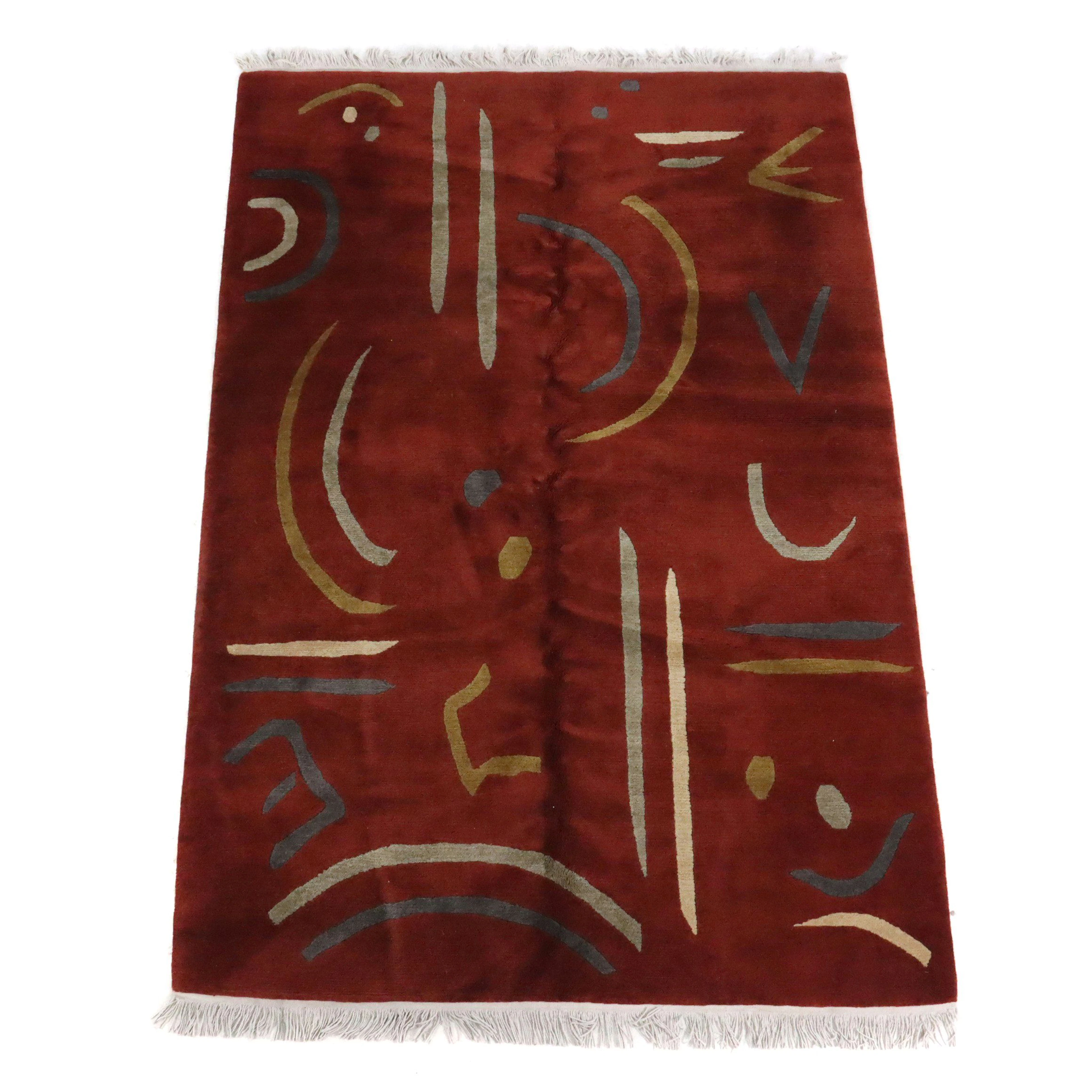 6' x 9'5 Hand-Knotted Tibetan Contemporary Area Rug