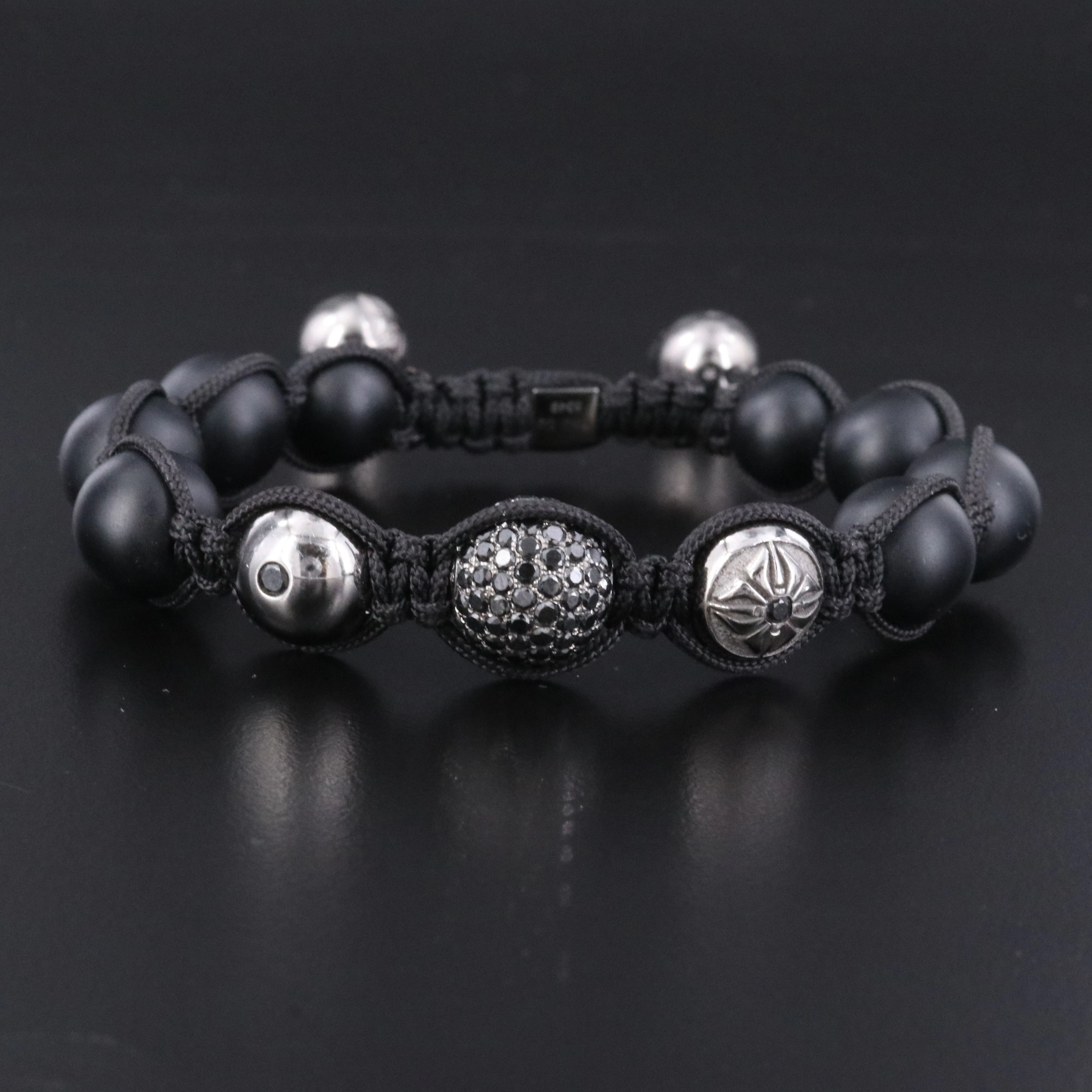 Shamballa Jewels 18K 6.12 CTW Fancy Black Diamond Macrame Bracelet