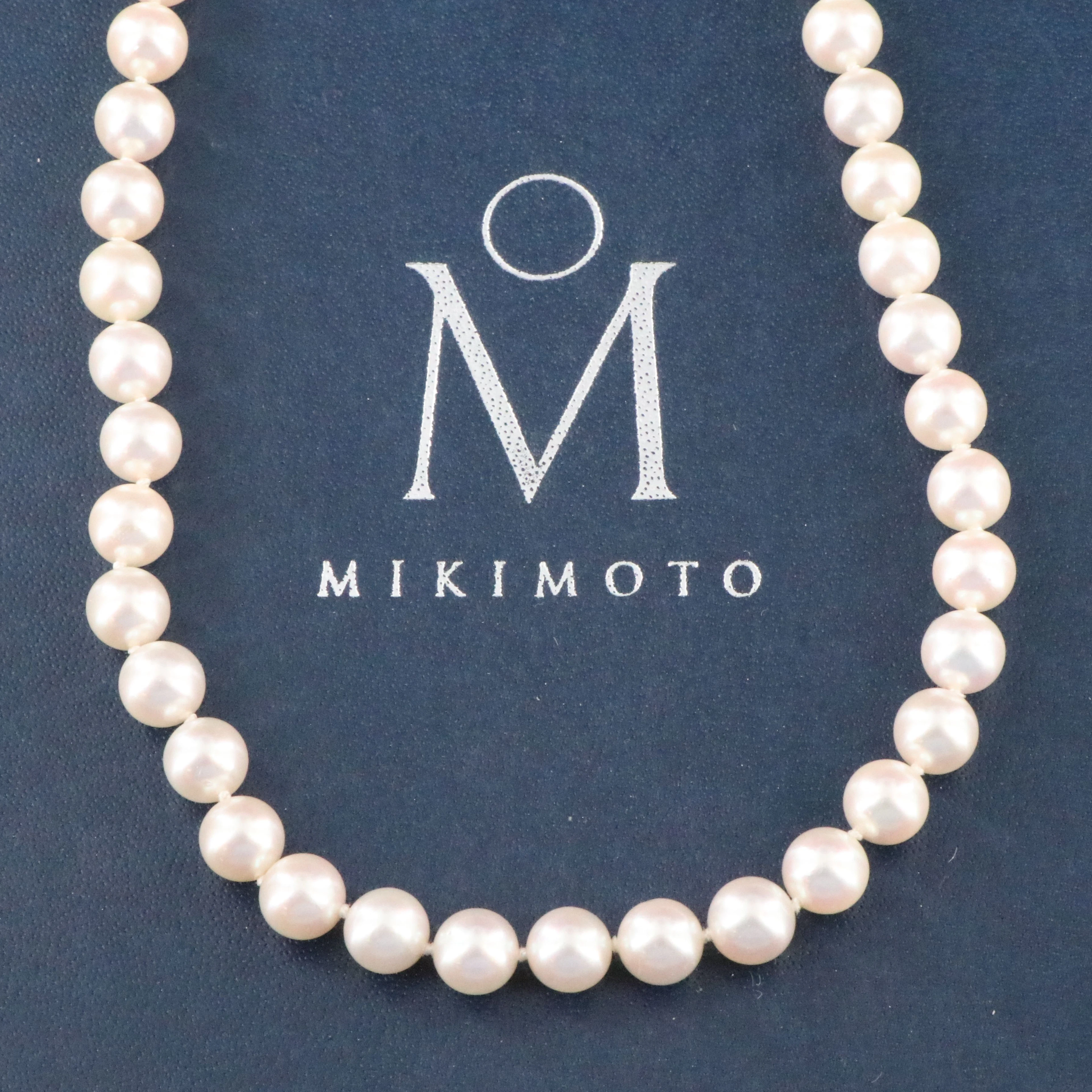 Mikimoto Pearl Choker Length Necklace with 18K Clasp