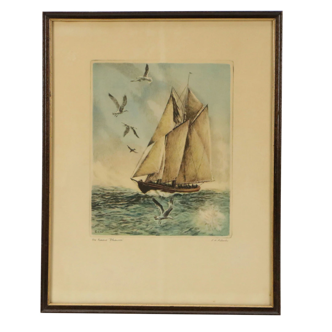 Rotogravure After Reinhold H. Palenske "The Famous 'Bluenose'," Early 20th C.